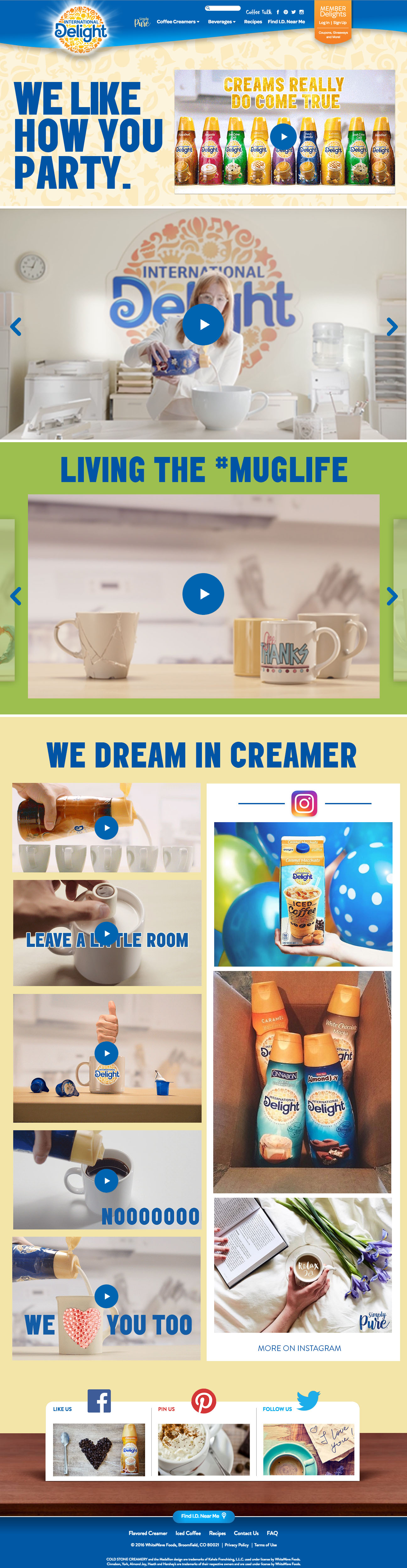 International Delight Creamer Landing Page