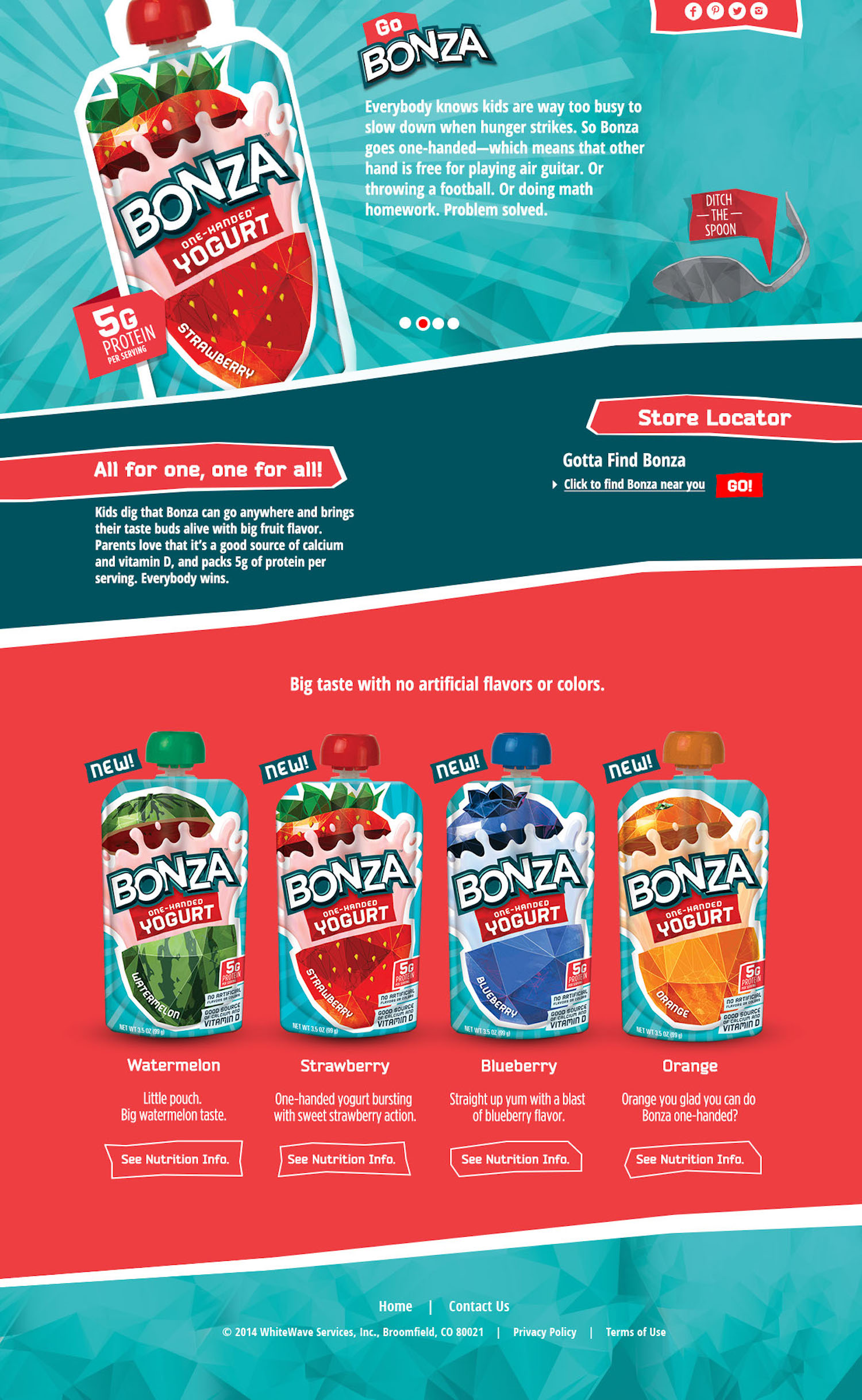   Web copy for Bonza yogurt  
