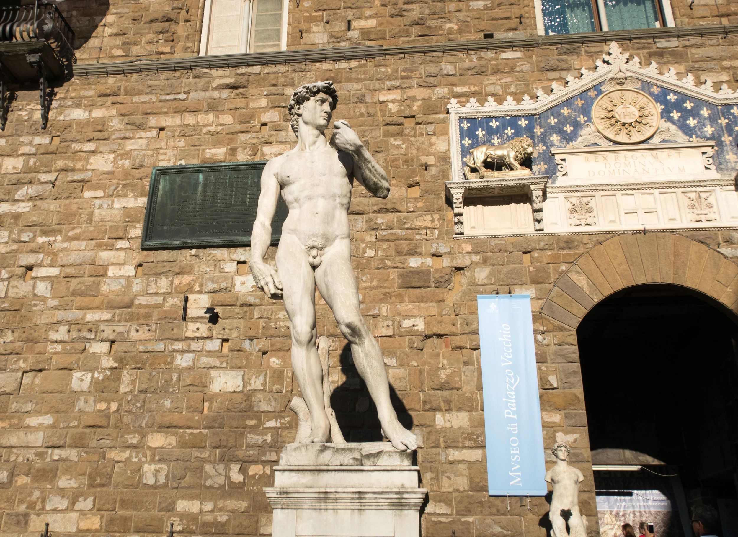 A copy of Michelangelo's David in Piazza della Signoria