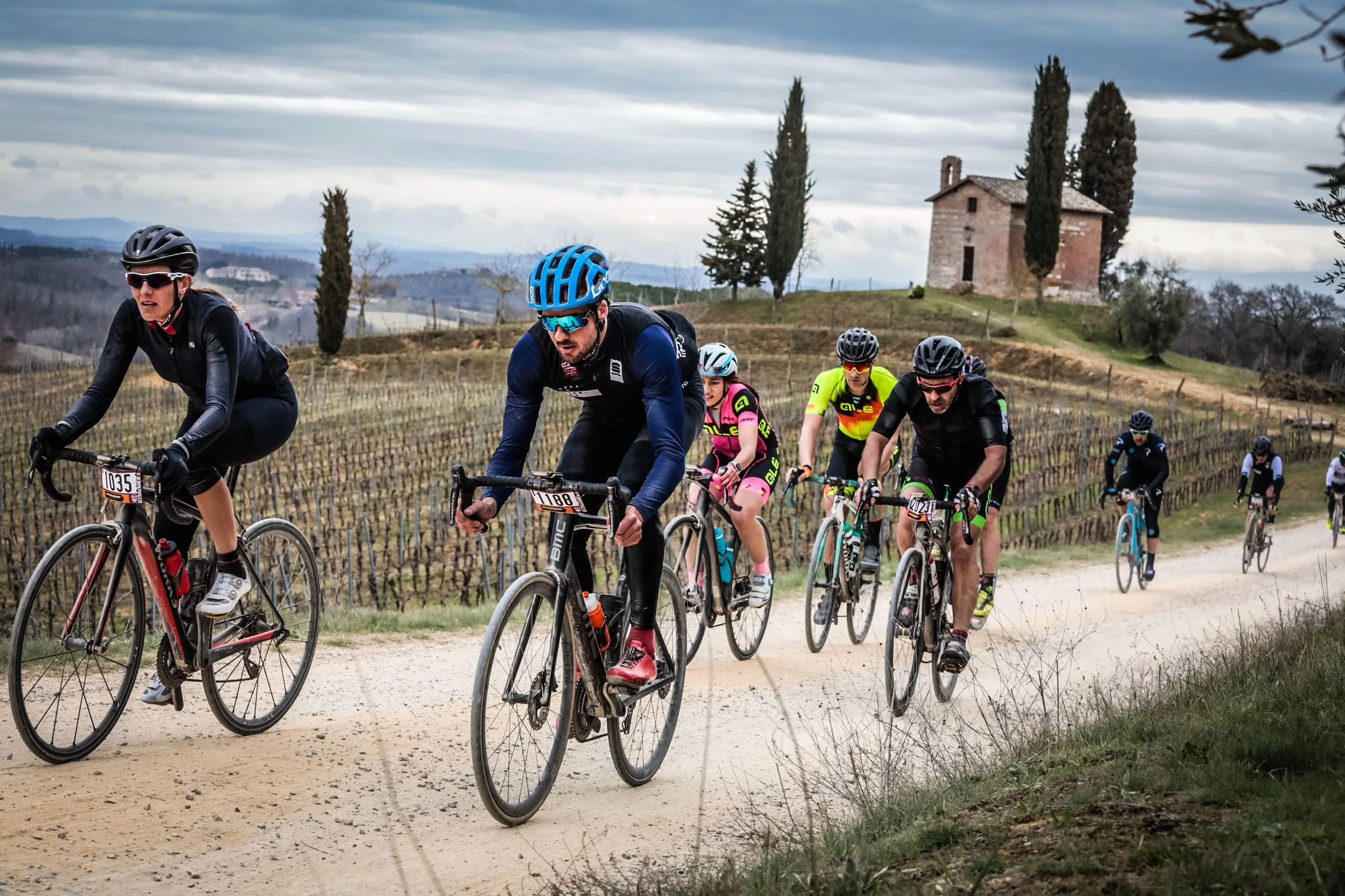 One of the final walls near Siena with the crazy Czech fan. Photograph: Sportograf.com