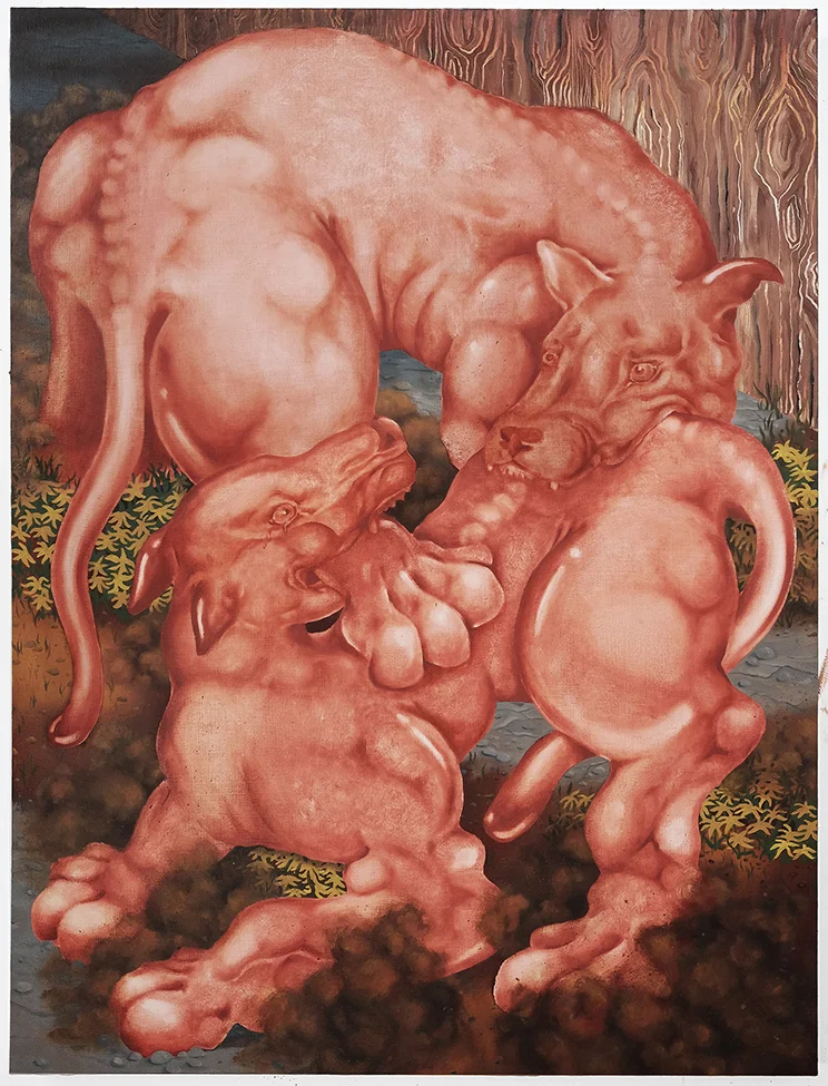 Love Dogs, 36 x 48'“, oil on canvas