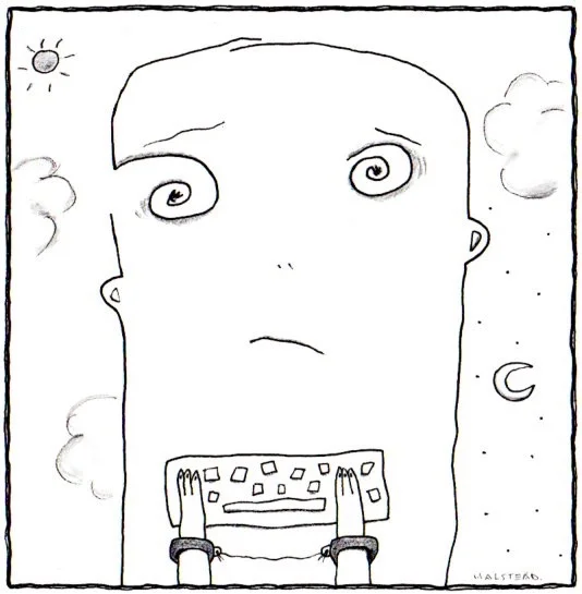 virginiahalstead.com/Blog/Handcuffed-to-keyboard-working-on-artist-website.jpg