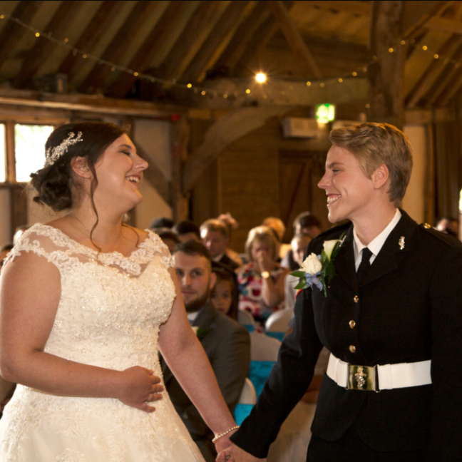 Laura and Emma. The Red Barn. Norfolk "Cupids wish are AMAZING! We booked them for our wedding and we are so glad we did. Such lovely people! Their rendition of our first dance 'feels like home' was perfect. Couldn't have asked for anything more. Thank you Georgia and Michael!!!"