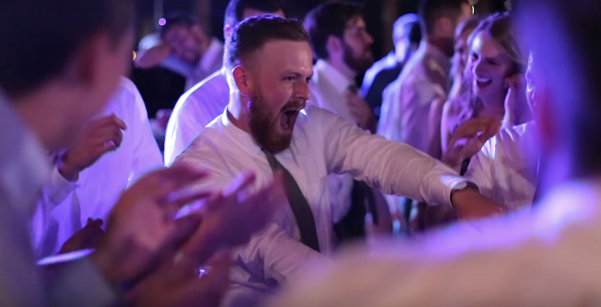 Jason dancing with his groomsmen