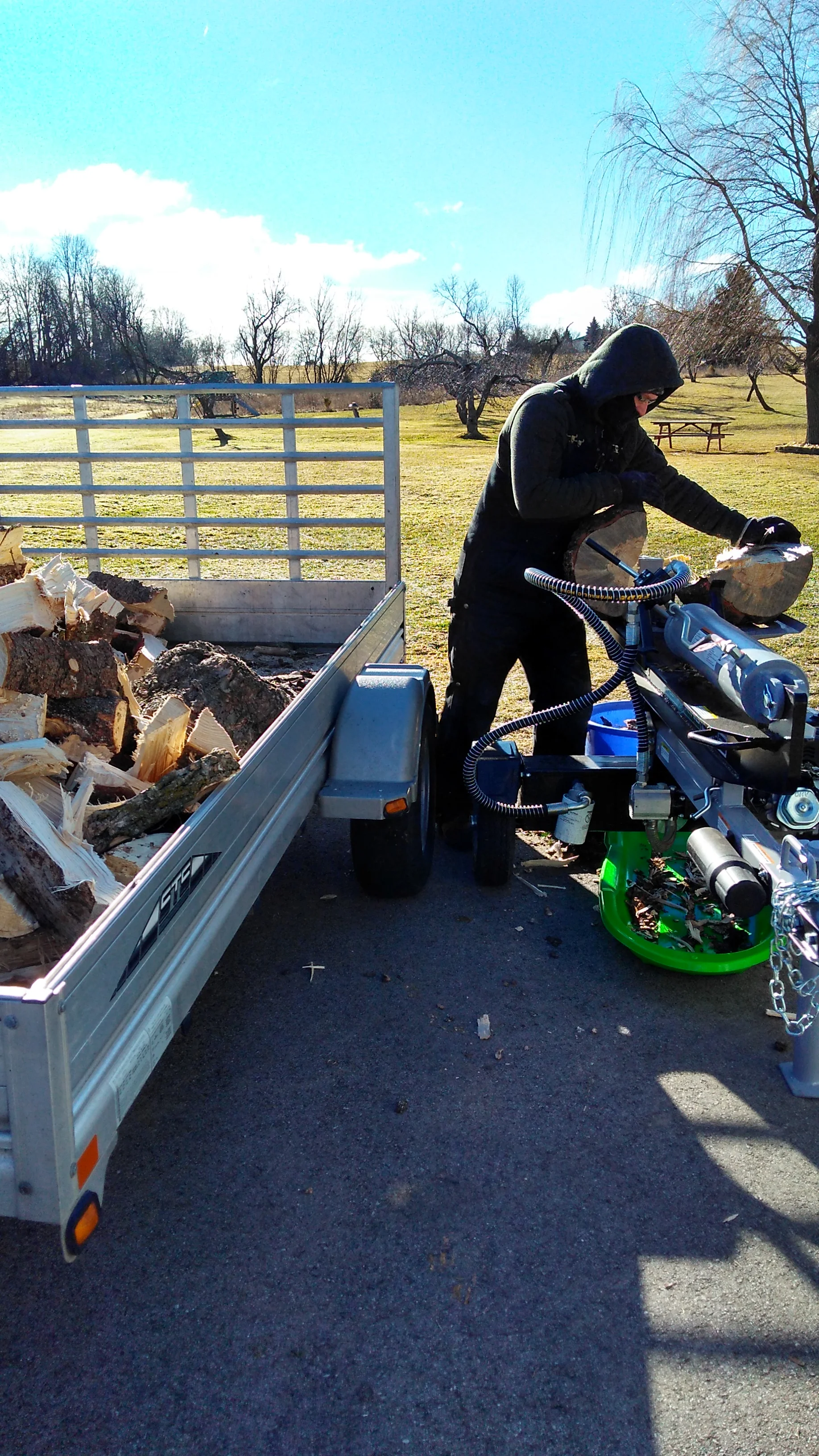 Wood splitting.