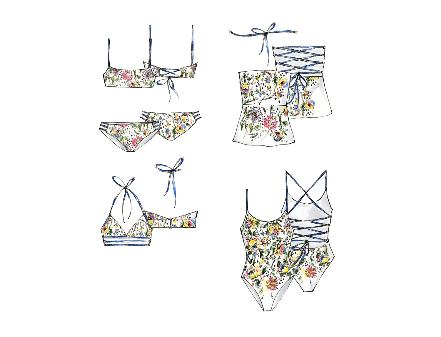 The work of artist Hillary Bott Sorrentino. Fashion. Illustration. Surface design.