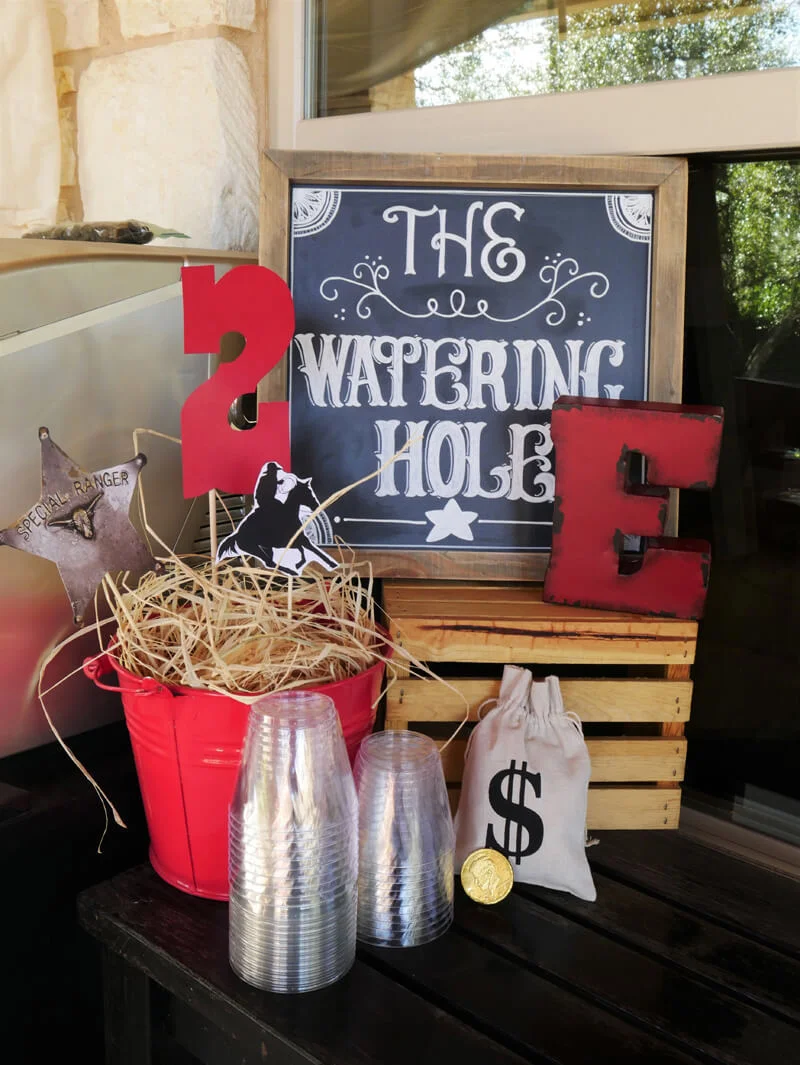 Drink station idea for a cowboy or wild west party
