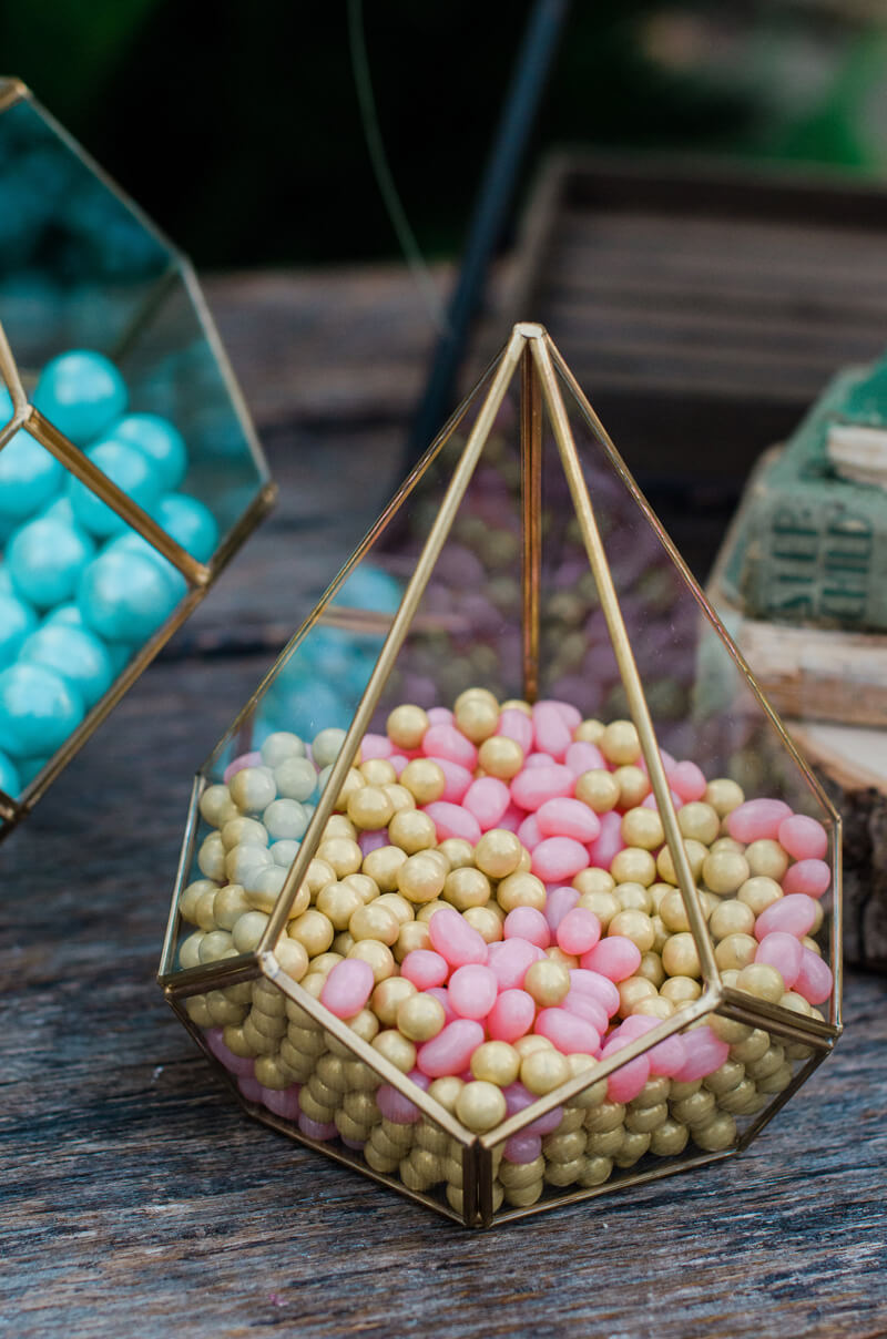 Cute way to display candy in Terrariums