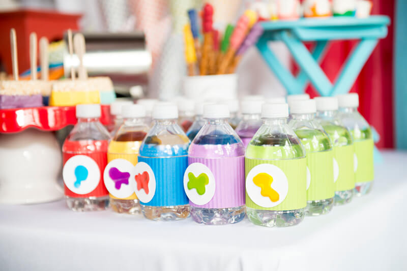 Fun colorful water labels