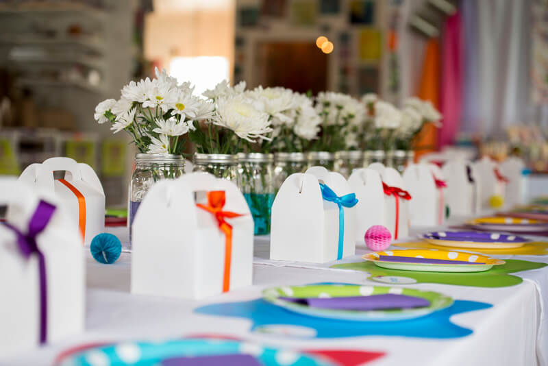 Bright colorful table setting