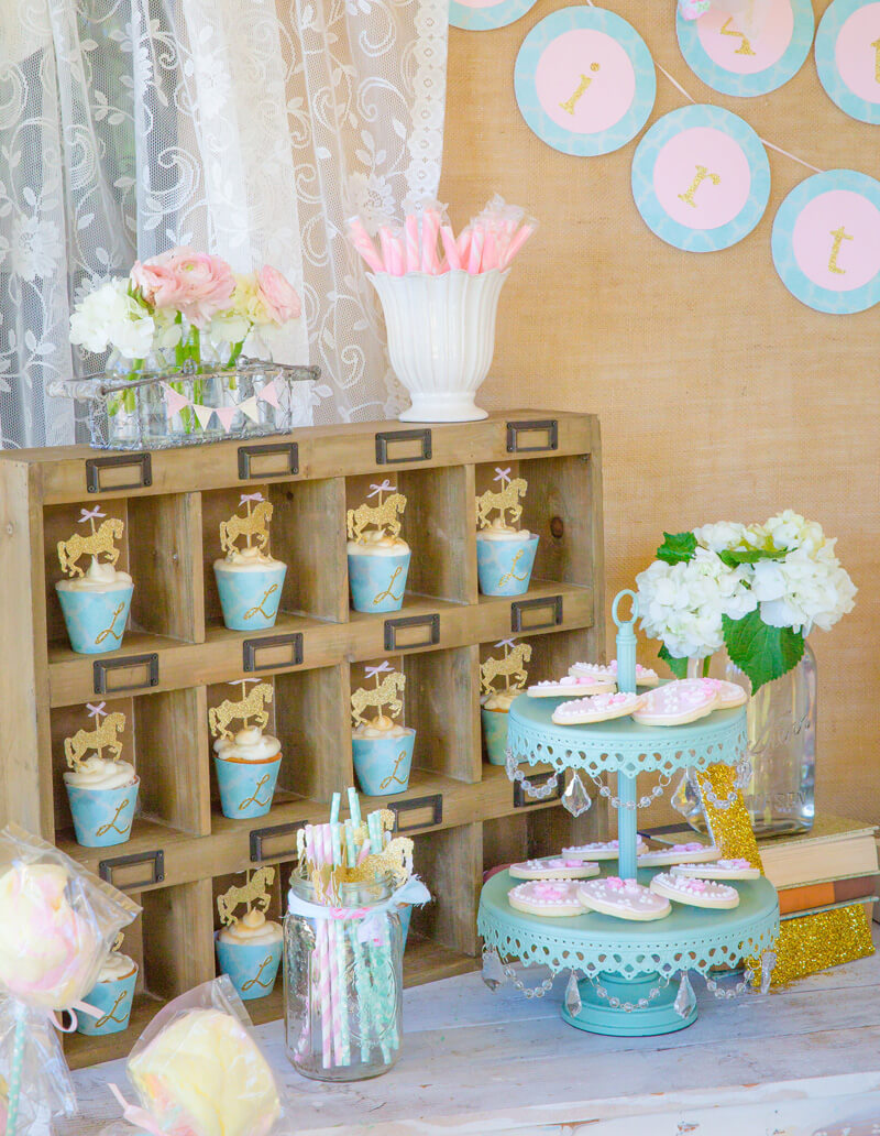 Vintage Carousel Theme Cupcake Holder