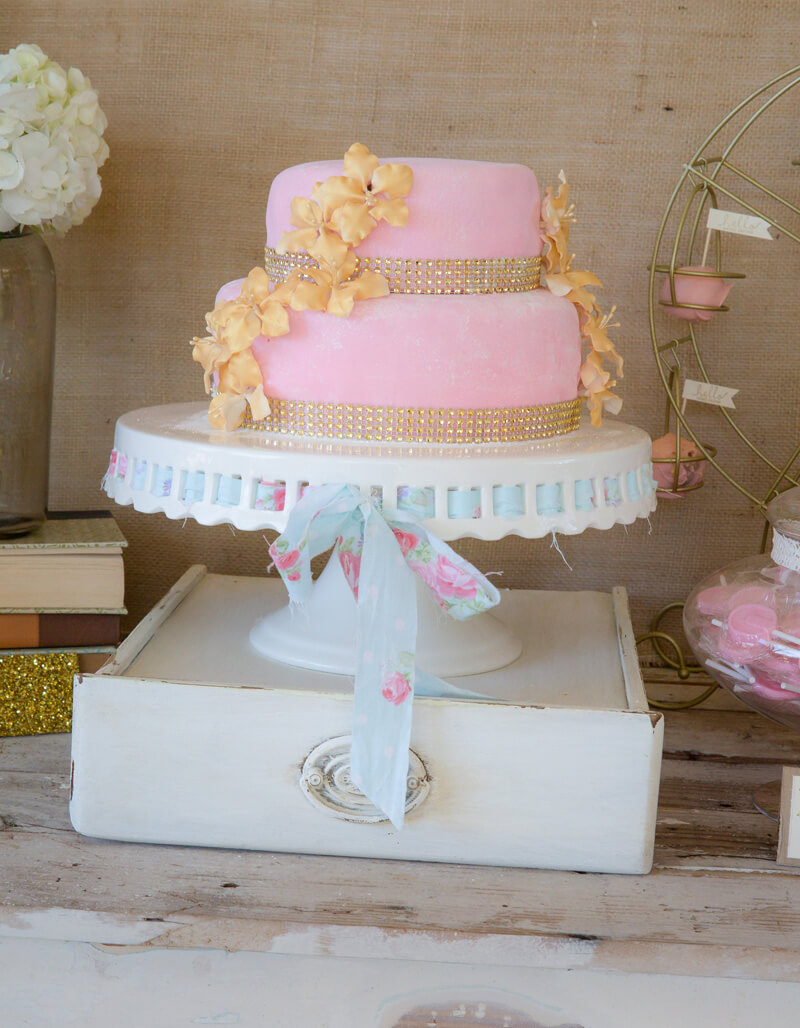 Teal Pastel Vintage Cake Stand
