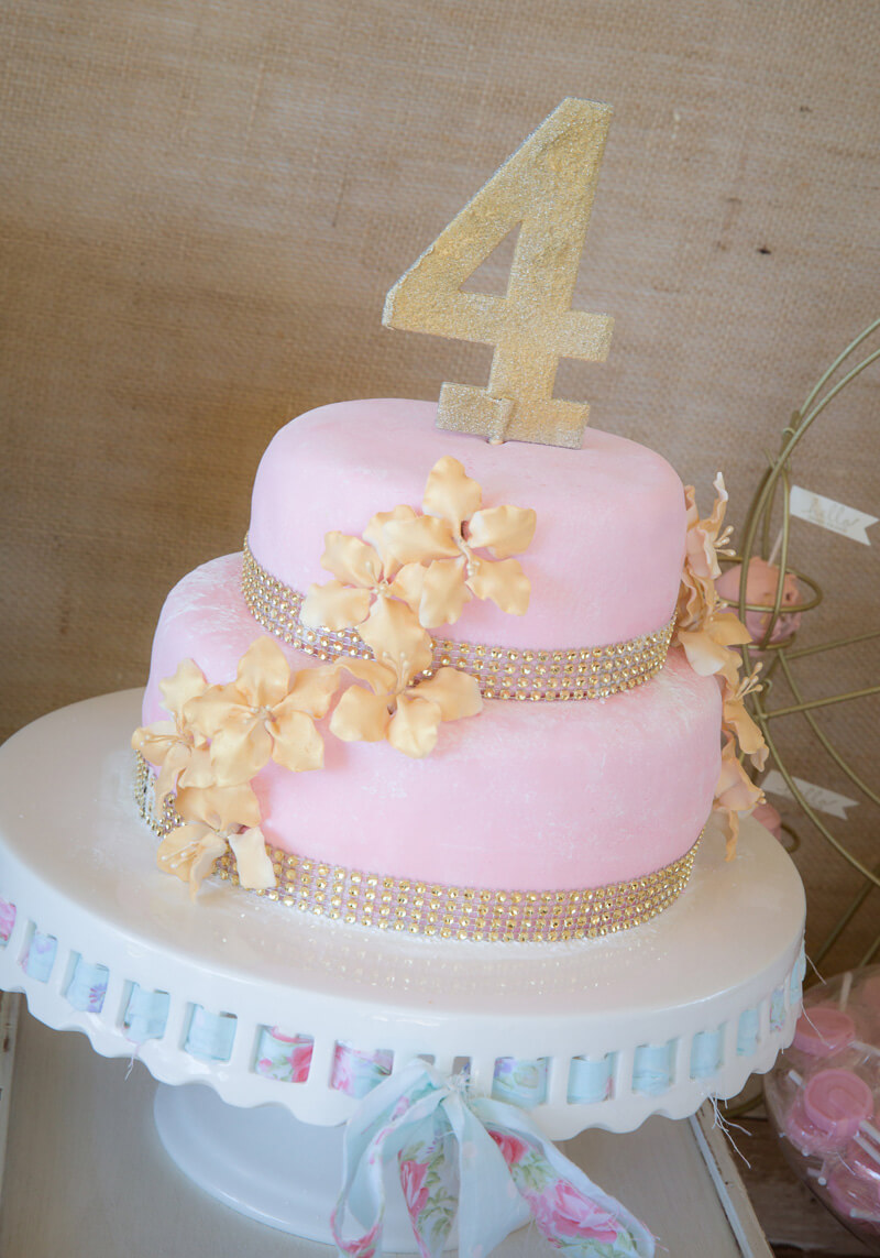 Vintage Girl's Birthday Cake Stand