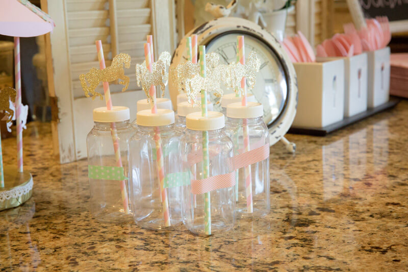 Carousel Themed Handmade Mason Jar Cups
