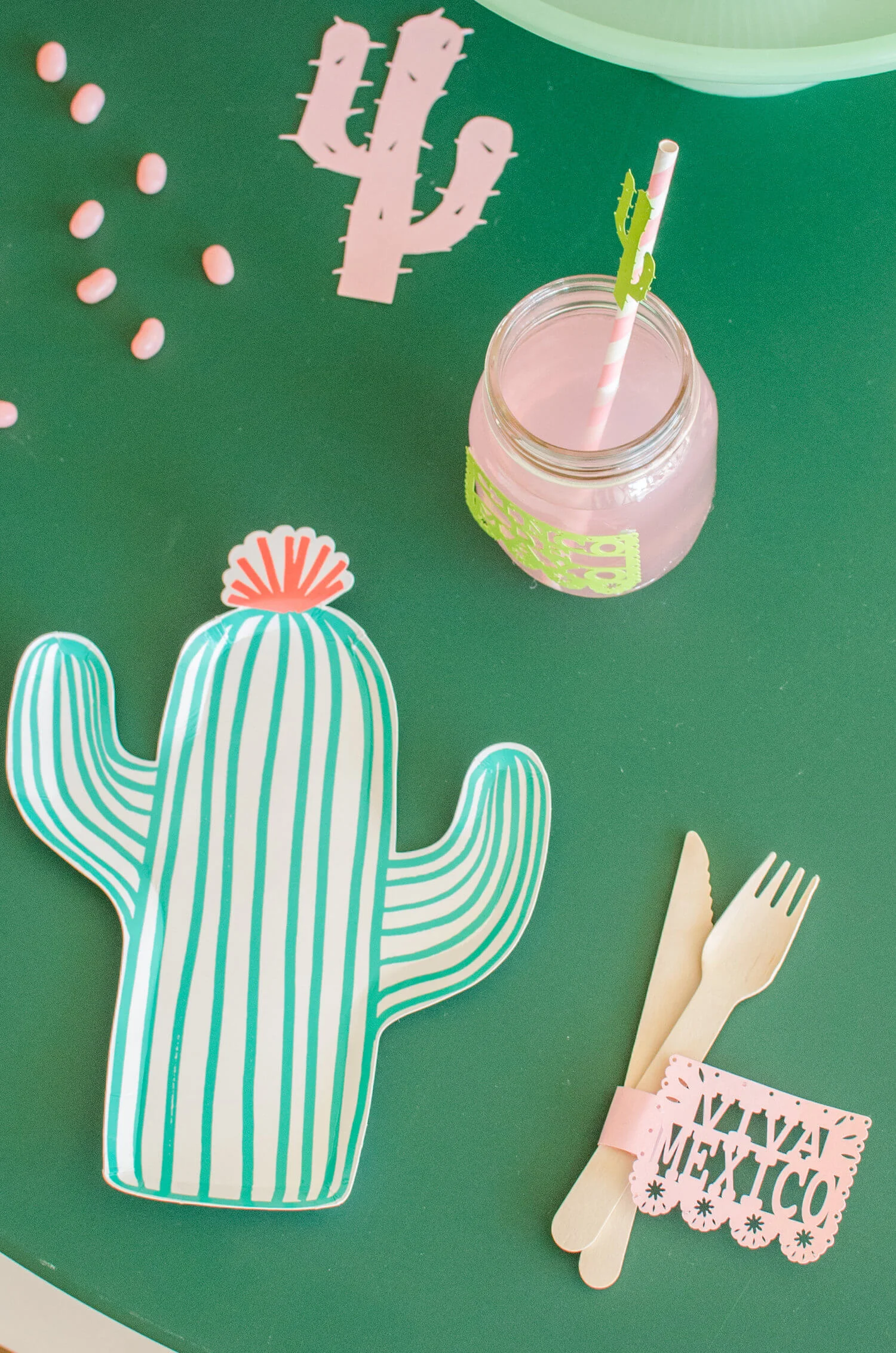 Cinco de Mayo tablescape / Cactus plates / Southwestern party ideas / Cinco de Mayo party ideas / Viva Mexico / Southwestern tablescape / Styled by Carolina from MINT Event Design / www.minteventdesign.com