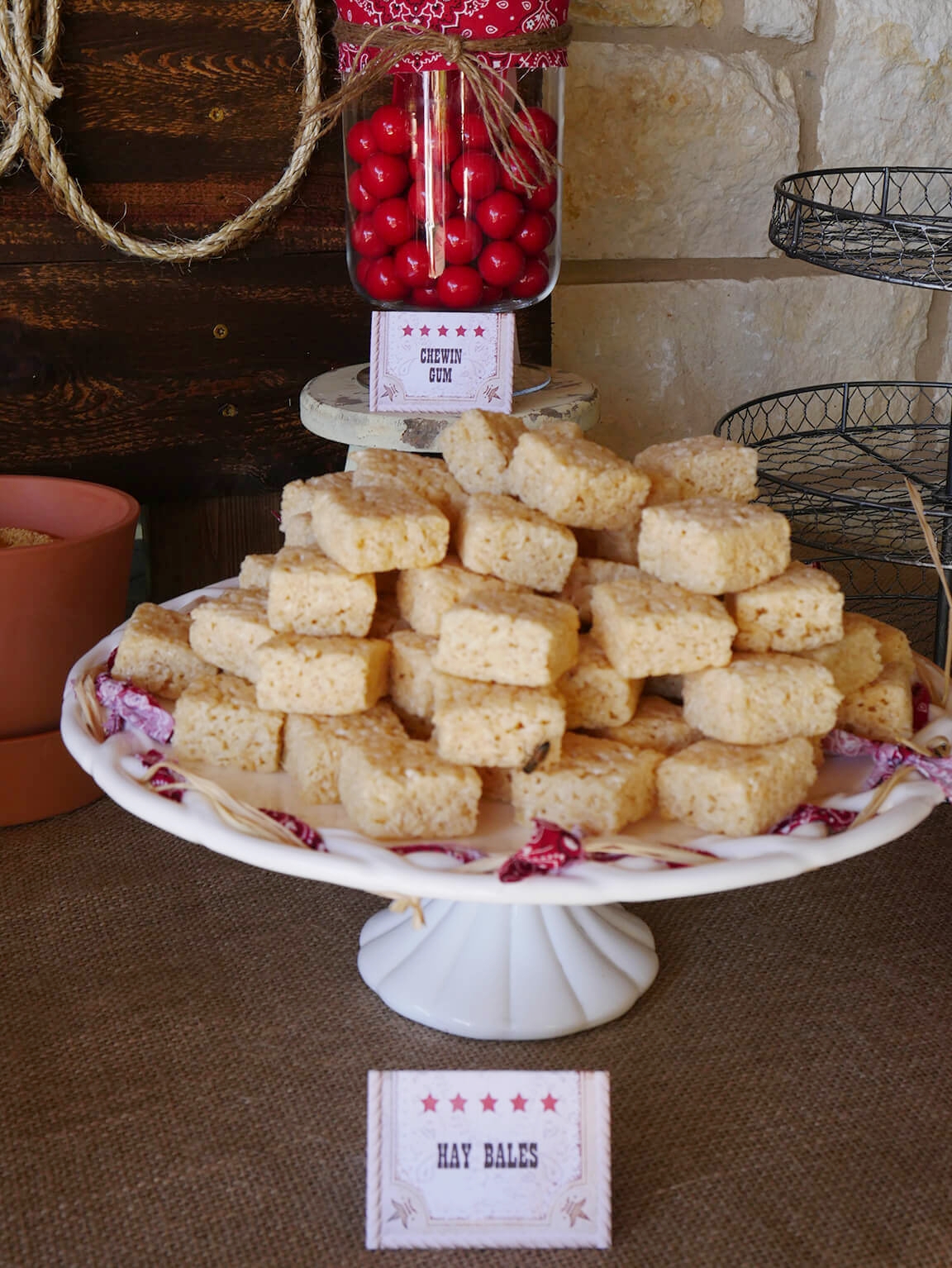 Haybales for Cowboy Party Dessert