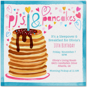 PJ's and Pancakes Party Invitation