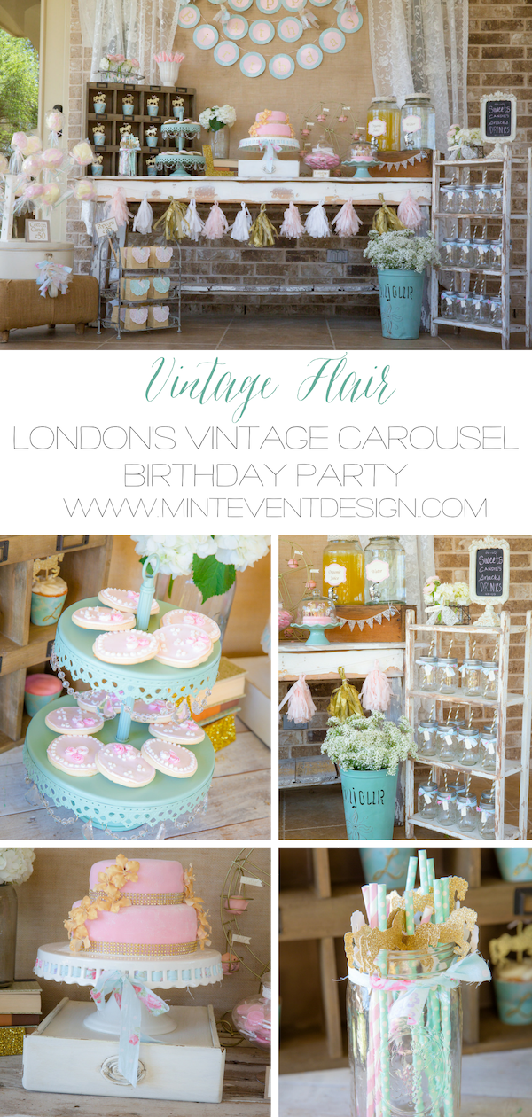 This vintage carousel themed birthday party is just so chic!