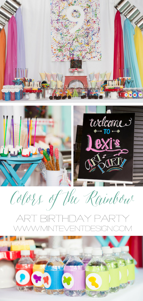 This colorful rainbow themed art party from Mint Event Design is just so cute!