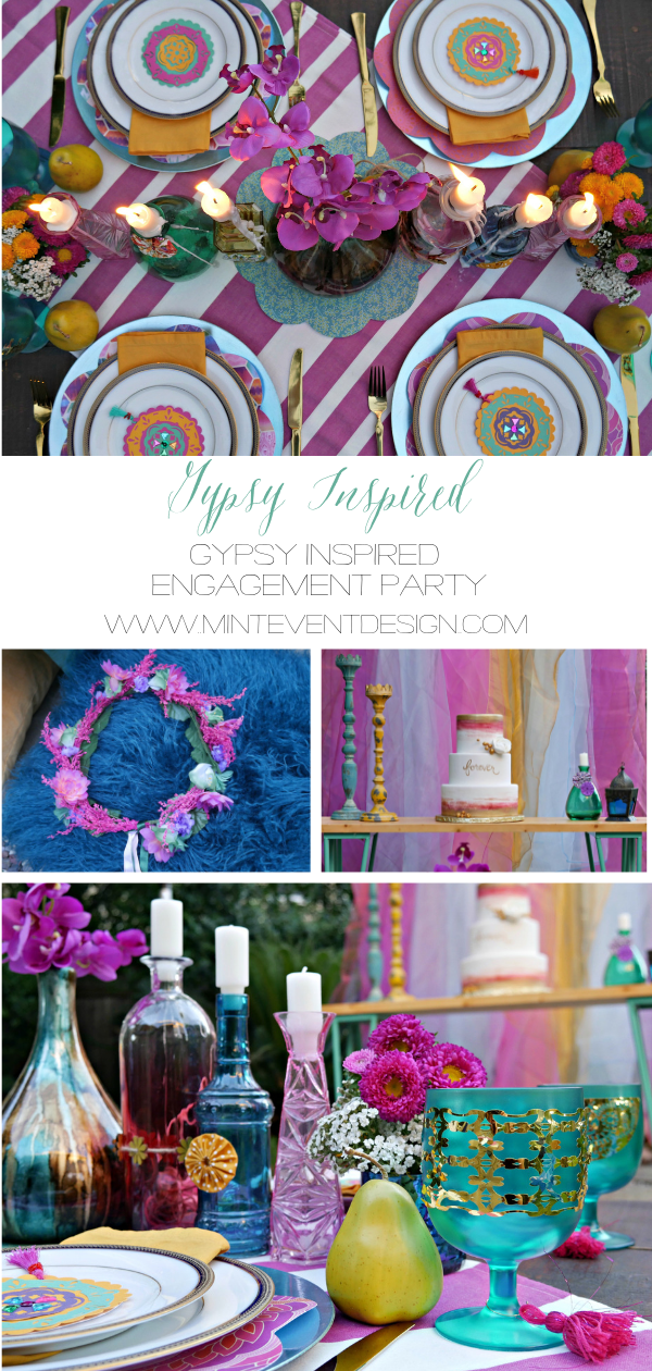 Bright and colorful engagement party styled by Mint Event Design