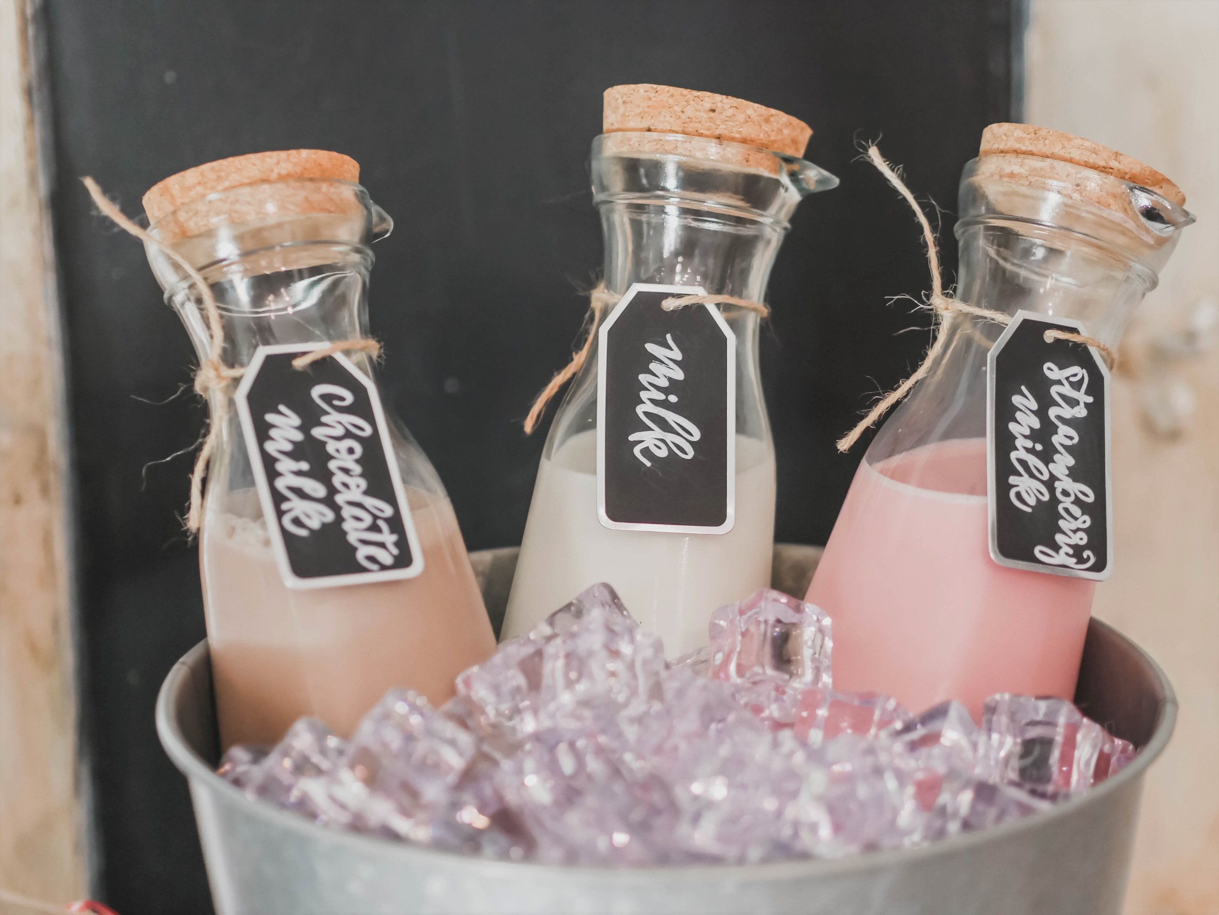 Retro Style Mini School Milk Glass Bottle Vintage Tea Party Wedding Baby Shower 
