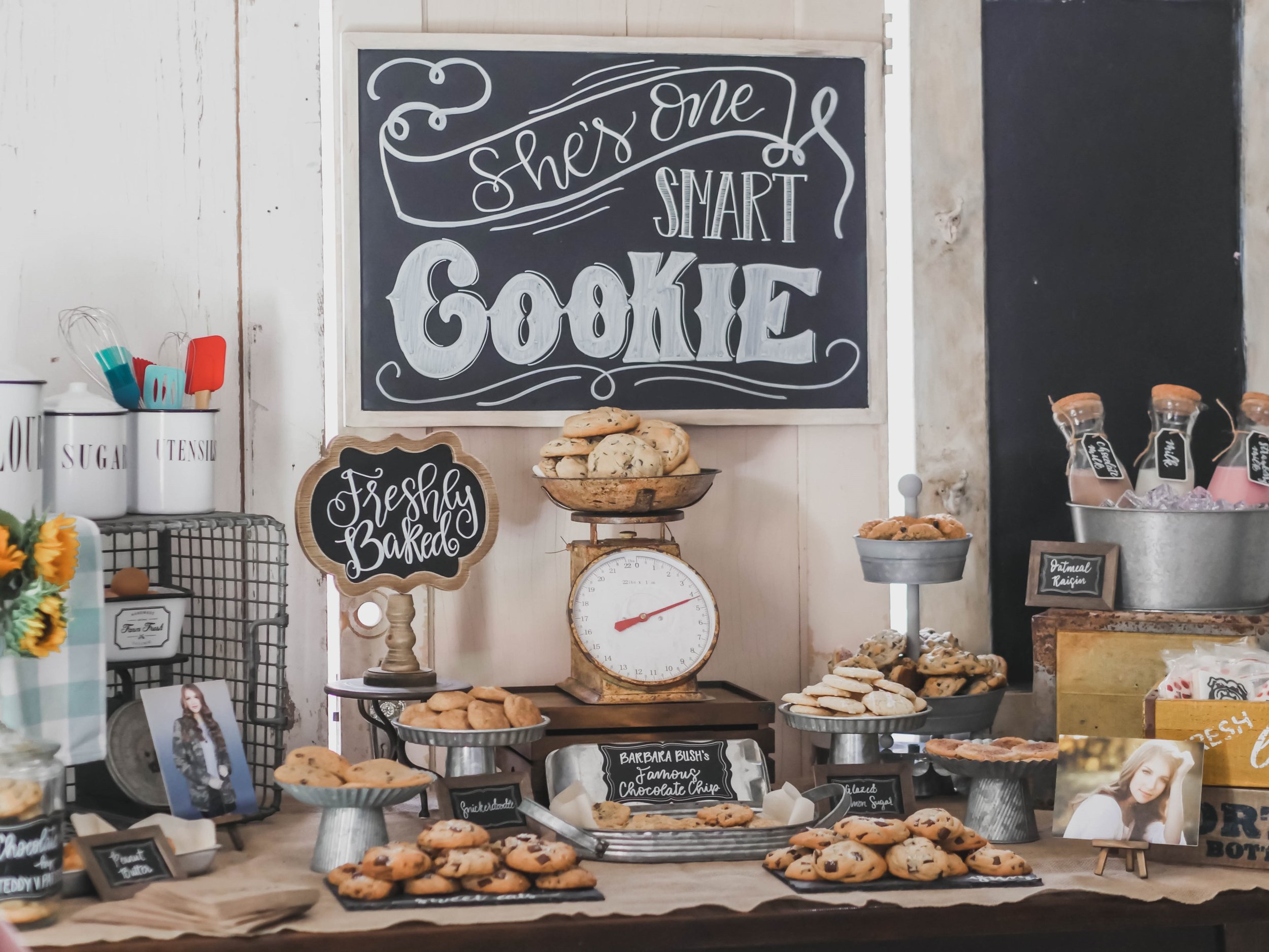 She s One Smart Cookie Graduation Party Idea Mint Event Design