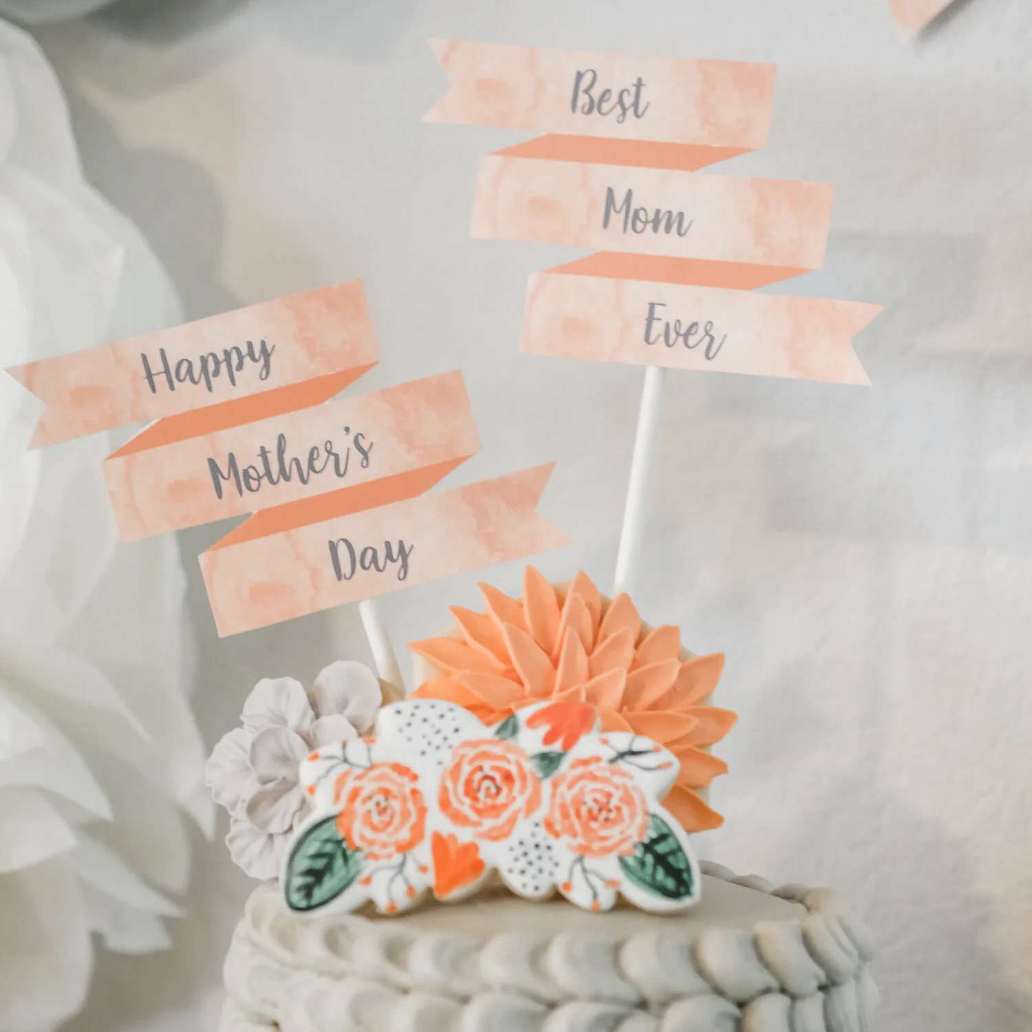 Printable Party Banner Set for Mom — Mint Event Design