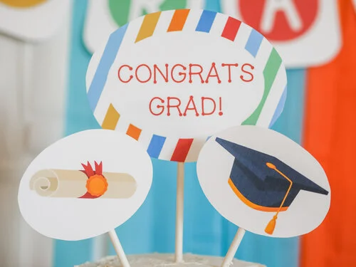 kindergarten graduation colorful party kit mint event design