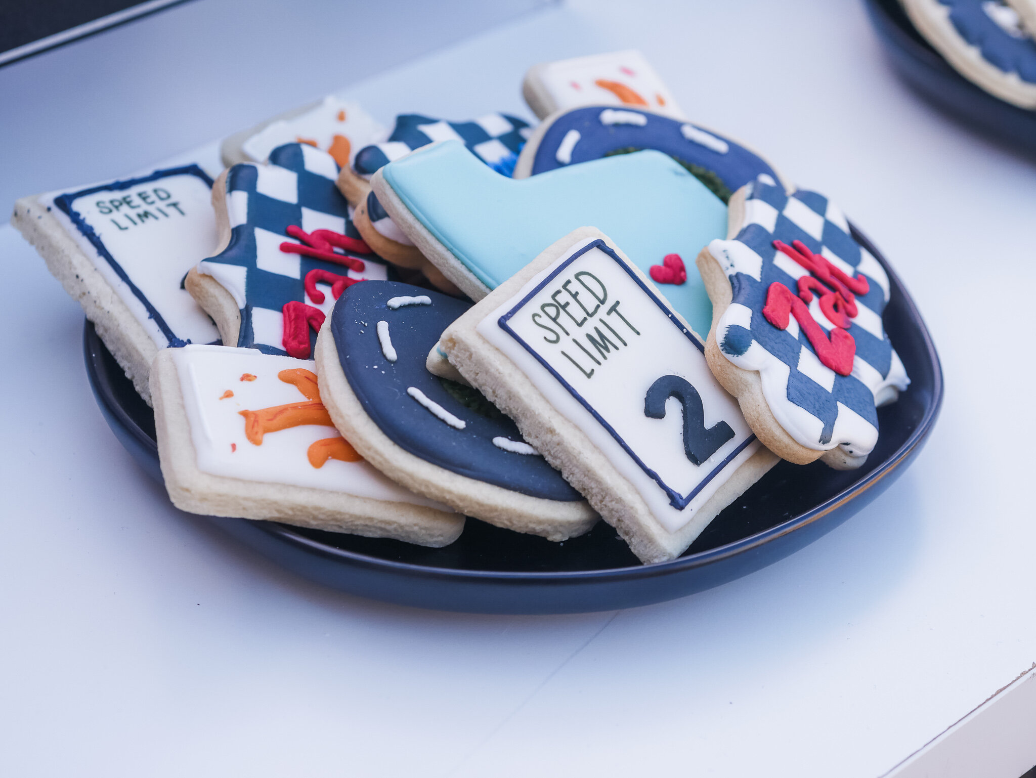  Race Car Birthday Party Cookies - see all the best race car themed birthday party ideas on Mint Event Design www.minteventdesign.com 