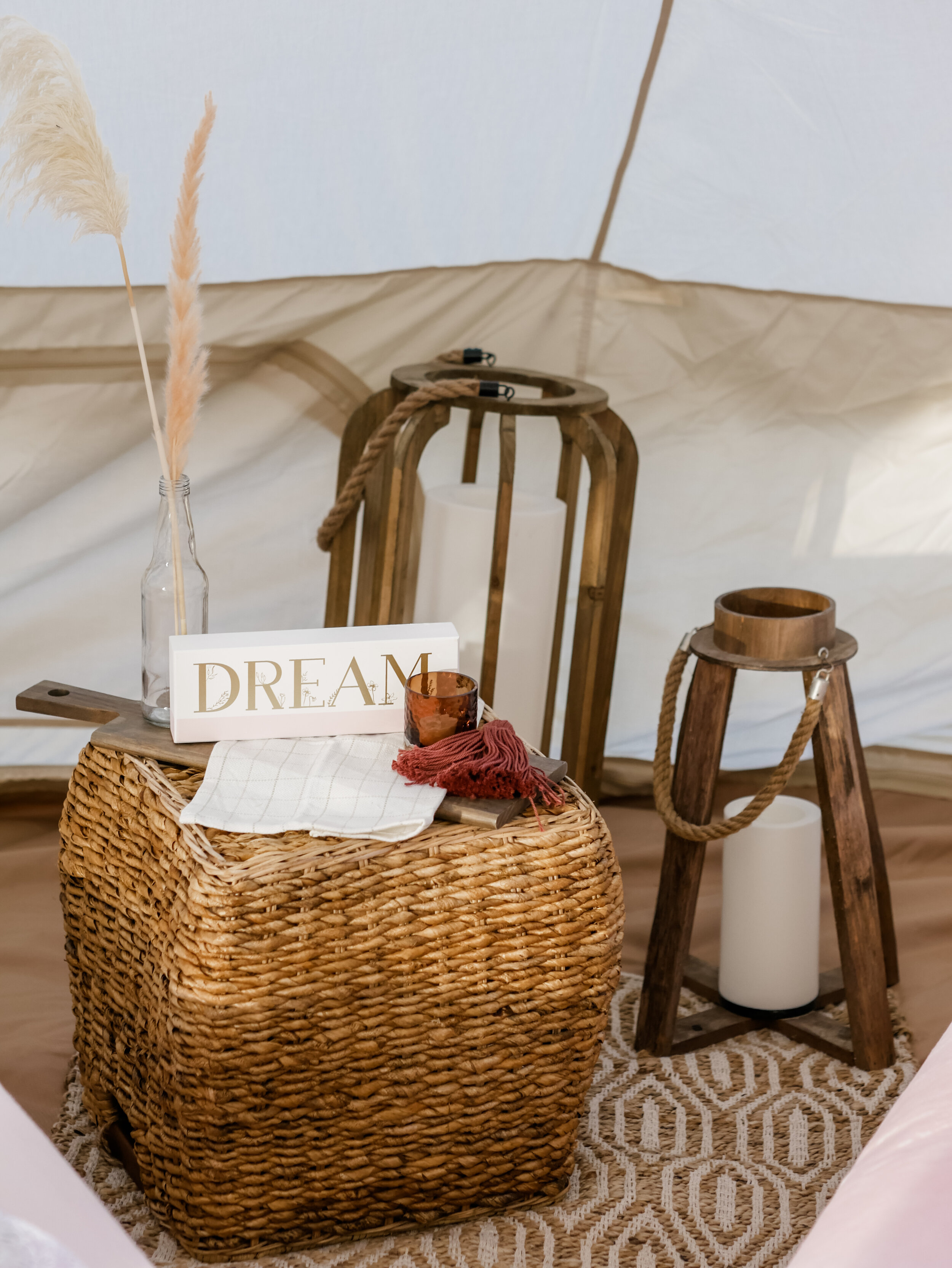  Boho Chic luxury backyard Glamping experience - with large rentable tent and picnic area from MINT Event Design in Austin, TX! Perfect for teen slumber parties, birthday parties, or bachelorette parties. See how event designer Carolina set up a boho
