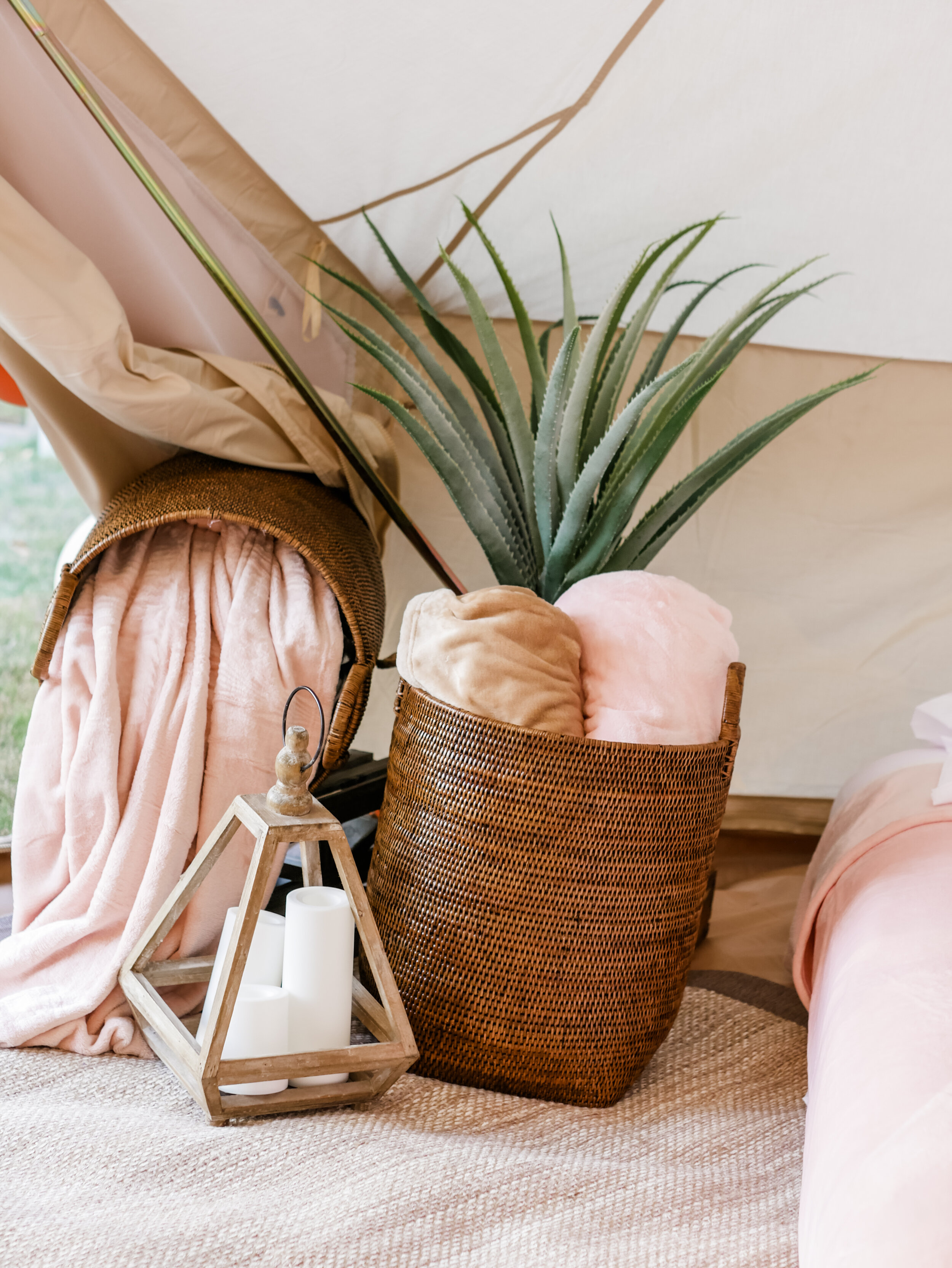  Boho Chic luxury backyard Glamping experience - with large rentable tent and picnic area from MINT Event Design in Austin, TX! Perfect for teen slumber parties, birthday parties, or bachelorette parties. See how event designer Carolina set up a boho
