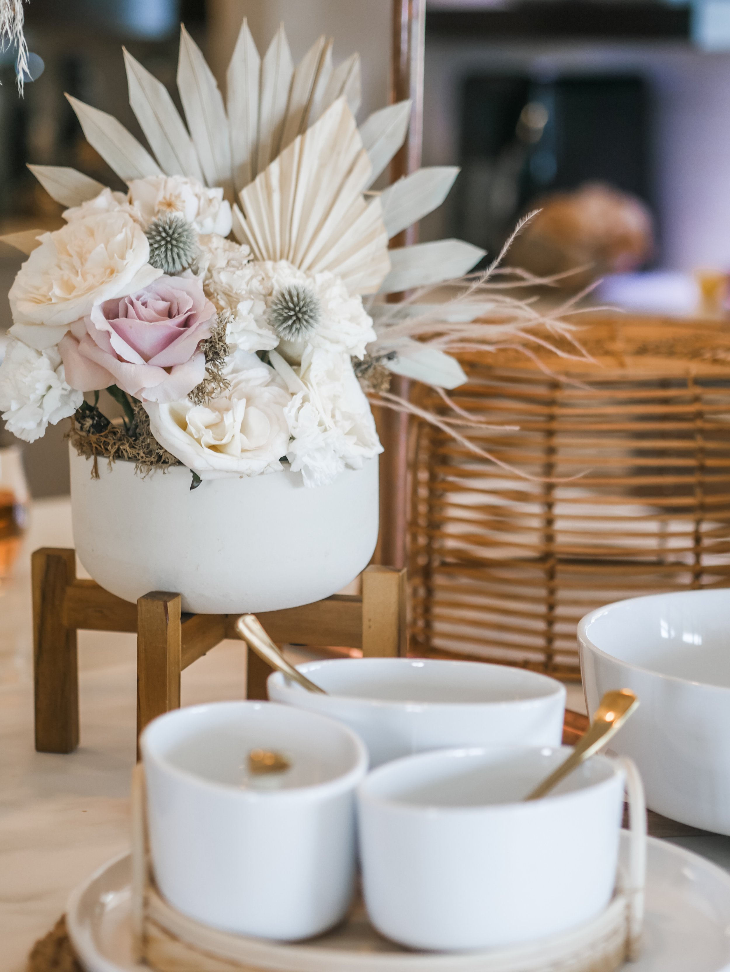  Elegant serving ware- Host a stylish and relaxed Tulum beach-inspired Baby Shower with these ideas for food bar, drink station, picnic style seating, decor and more from event designer Carolina of MINT Event Design in Austin, Texas. Get details and 