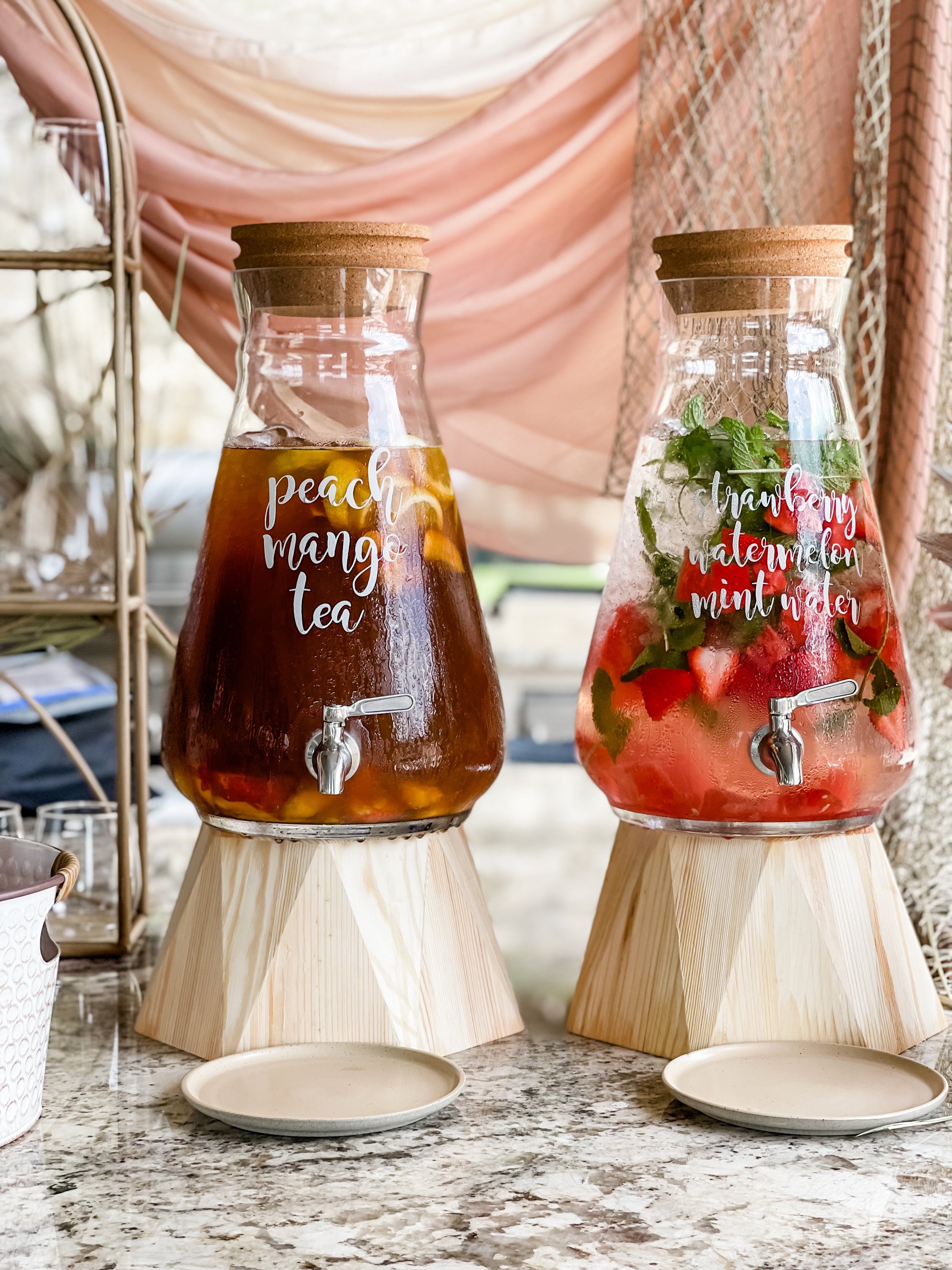  Beachy bar decor - Host a stylish and relaxed Tulum beach-inspired Baby Shower with these ideas for food bar, drink station, picnic style seating, decor and more from event designer Carolina of MINT Event Design in Austin, Texas. Get details and ton