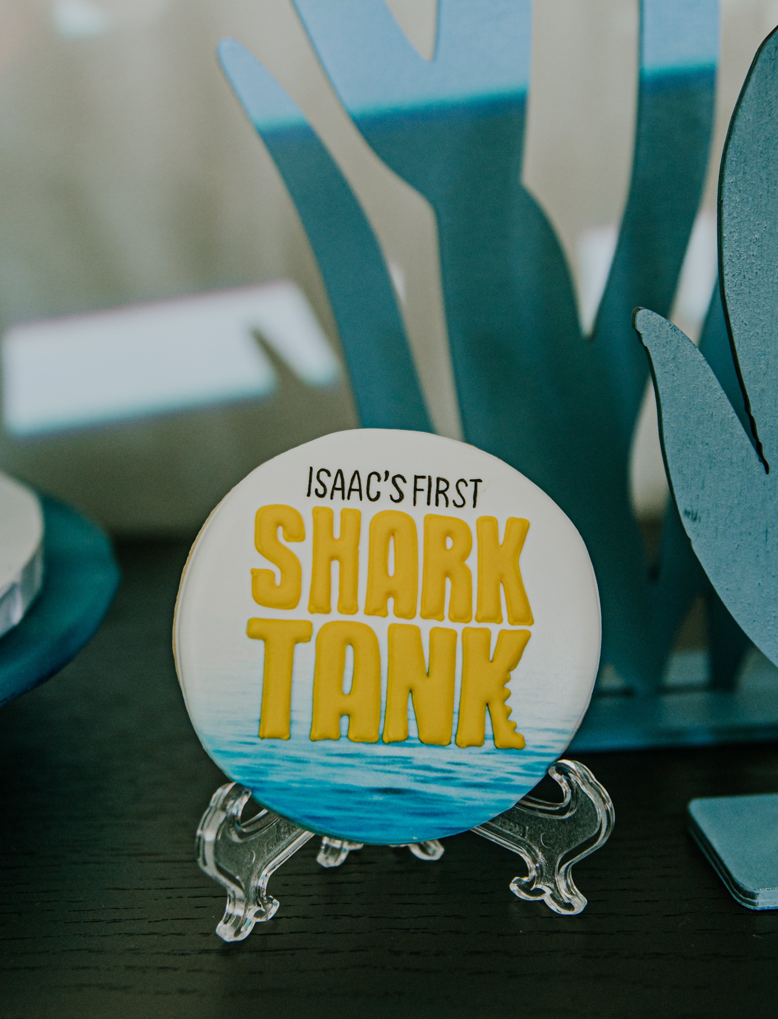 Shark Tank First Birthday Party cookie