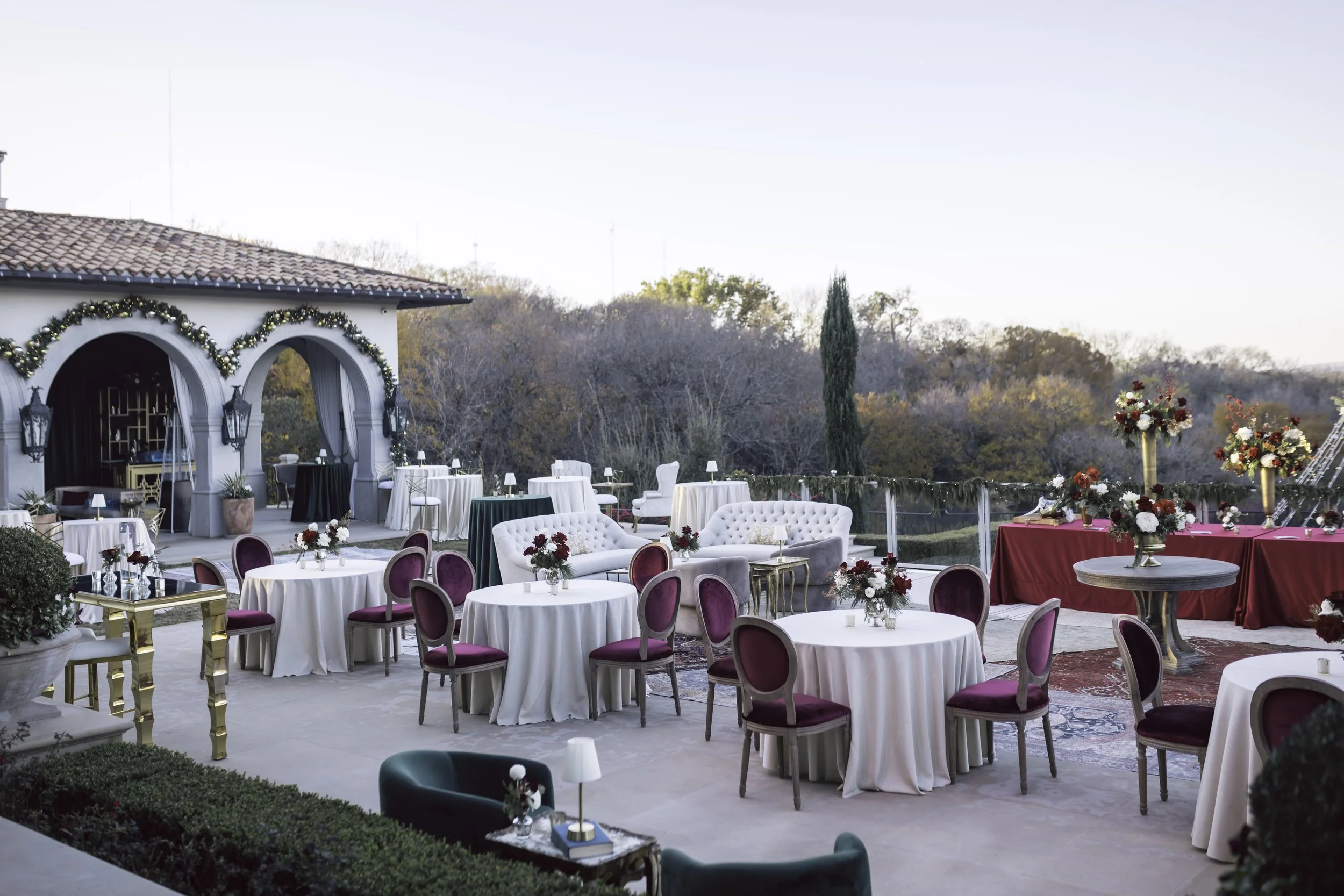Landscape view of a Kendra Scott luxury Christmas party