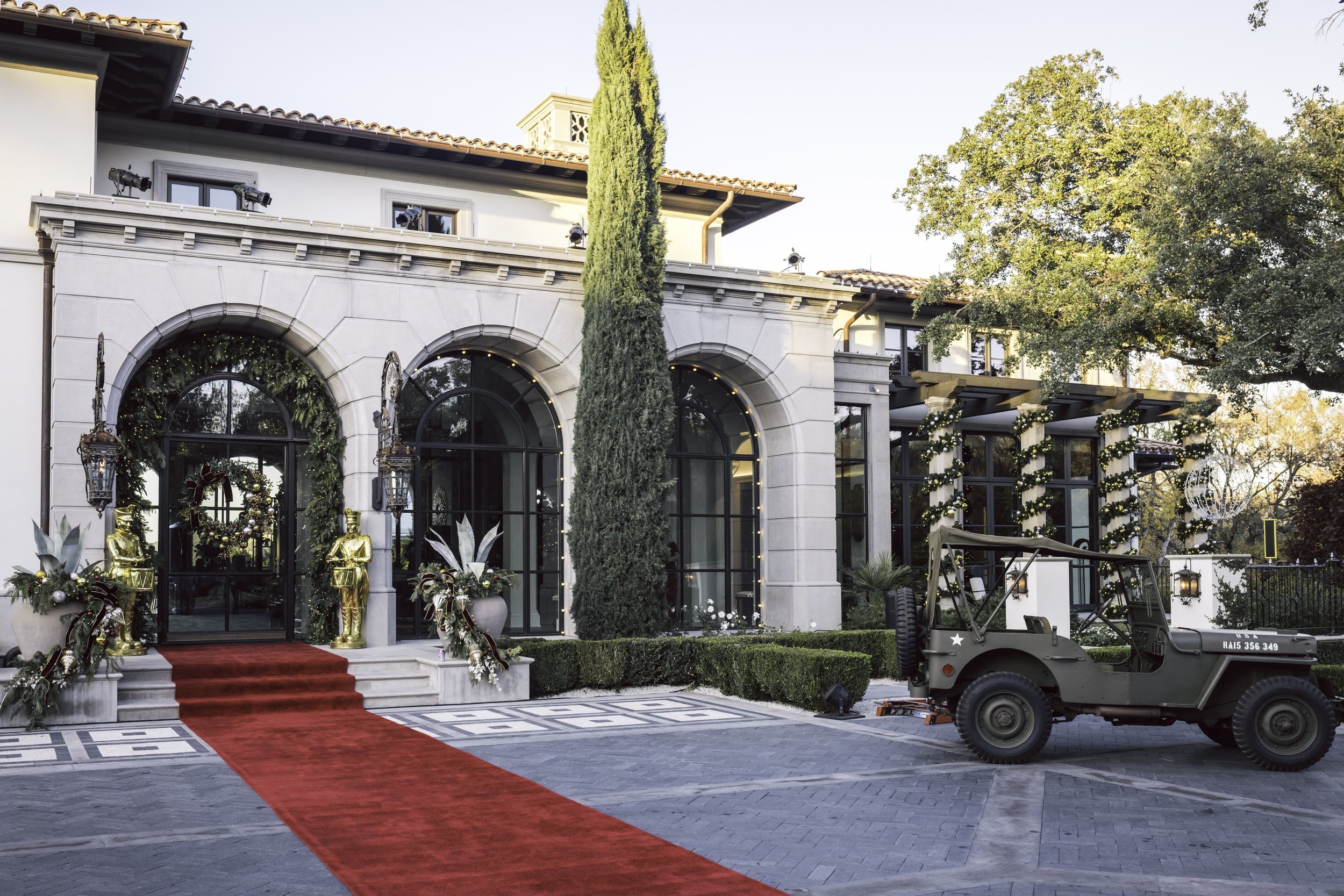 A luxurious Christmas party entrance in Austin