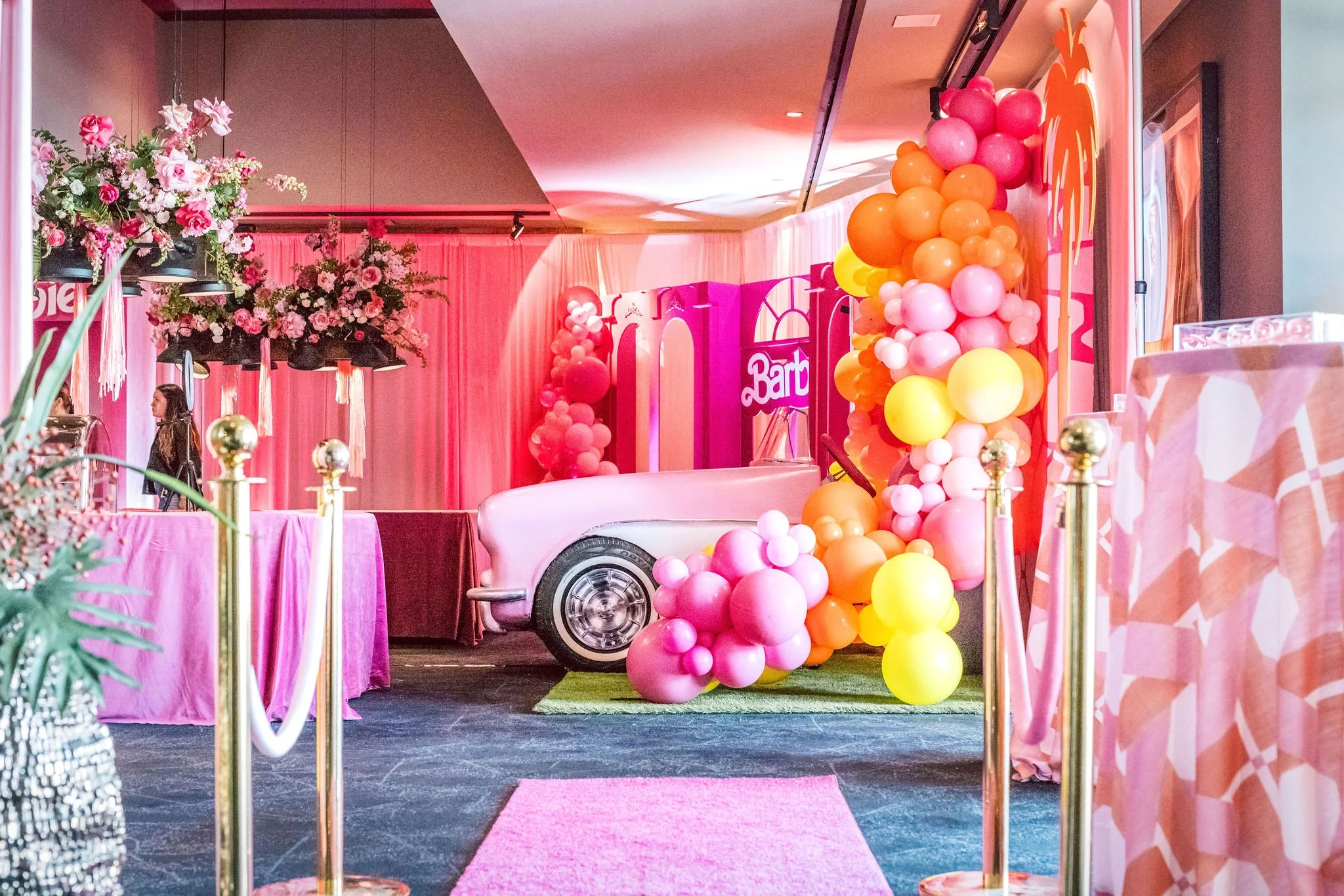 Barbie theme party curated by Austin event planner