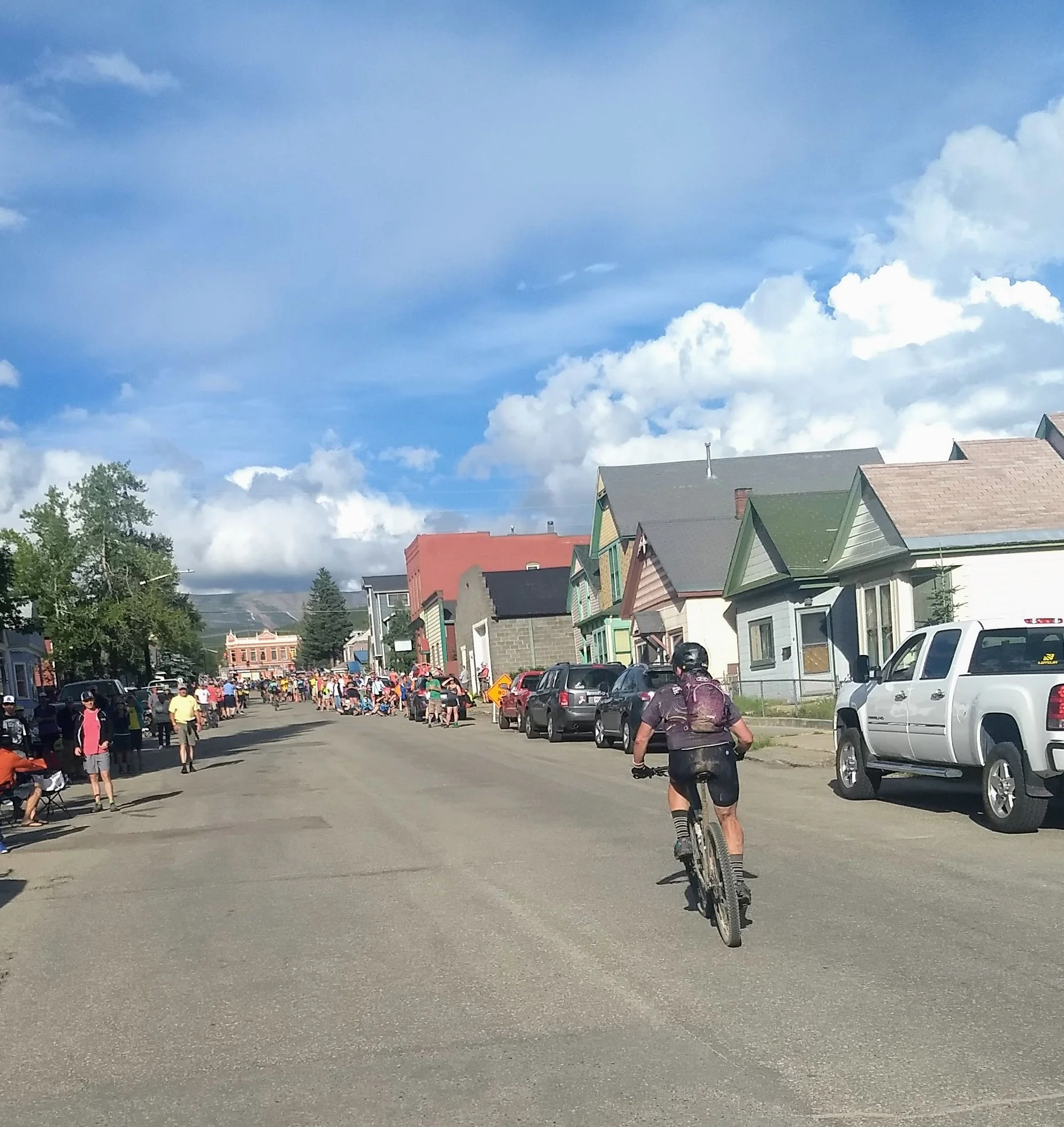 The glorious view of the finish line looms ahead