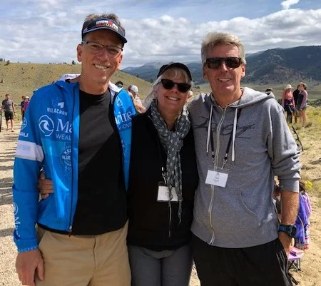 Eli &amp; Ted taking a break with YPO London Marathon participant Joe Shrader