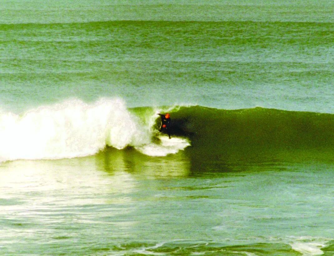Me surfing Sloat Street, Ocean Beach, California.