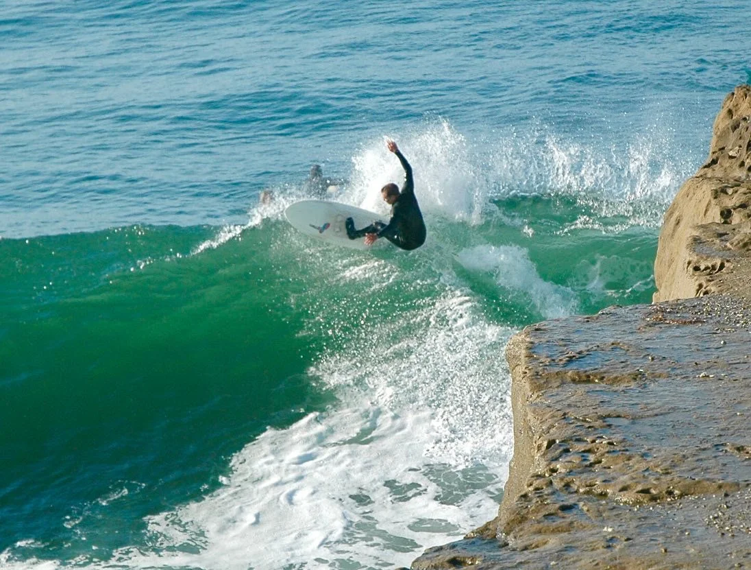 Off-the-lip coming out of the Slot, Steamer Lane.