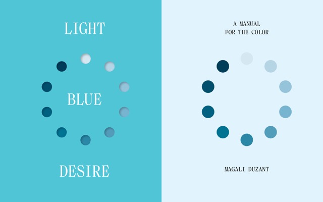 Join us for the launch of Light Blue Desire: A Manual to the Color Blue by Magali Duzant published by Conveyor Editions. The evening—which fittingly coincides with a very rare blue moon*—will include a two-channel video of the moon filmed during this rare astronomical event. In addition, Duzant will give a reading from her recent publications Light Blue Desire and I Looked & Looked , which both explore our relationship to language, color, and the night sky. Light Blue Desire (2018) investigates the power, failure, and fluidity of language. The project, in its current incarnation as an artist book, lyrically maps the amorphous definition and meaning of the word blue across languages. The collection of idioms reveals a compendium of contradictions; concepts around a color that is both high and low, peaceful and pornographic, melancholic and manipulative, and consistently voted the world’s favorite color. How and why does blue seep into our speech, color our thoughts, lap into our languages?