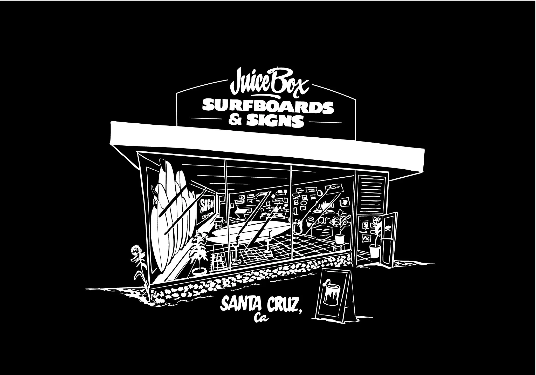 Custom, unique, and top quality. Hand lettered signs in Santa Cruz