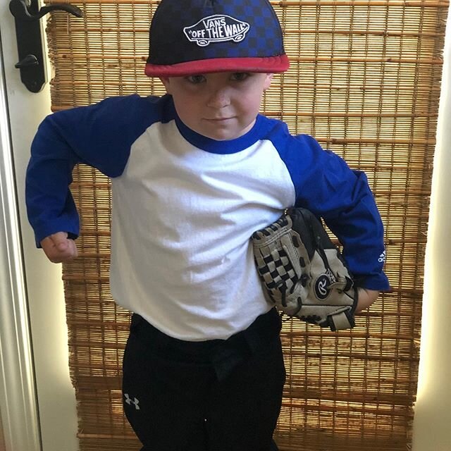 1st day of T - ball practice for big Shaners today.. practicing the game face #gameon