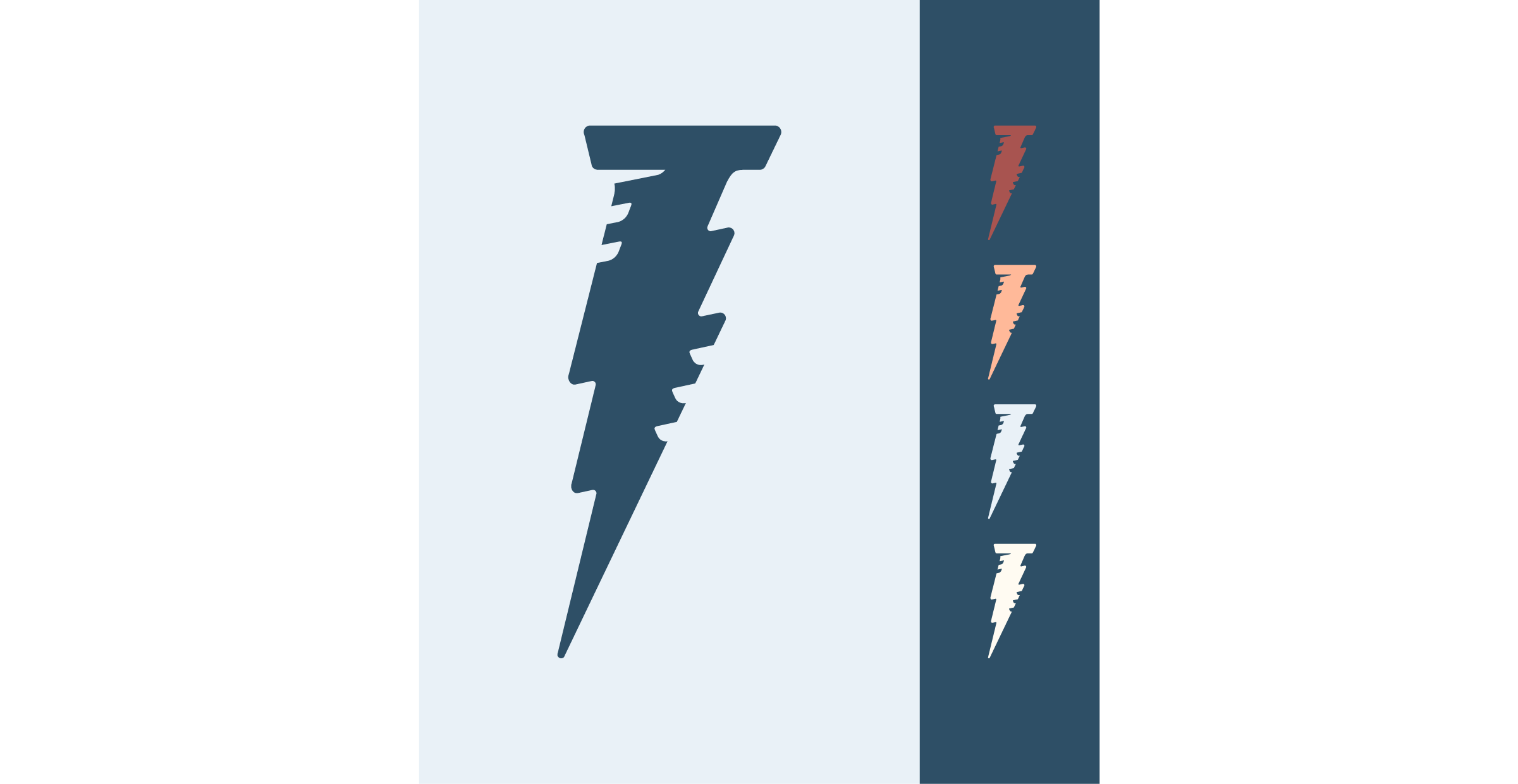 The Lightning Nail logomark is the cornerstone of this visual identity. It signals the industry Trade Mark operates in while standing out as a distinctive, recognizable, and ownable symbol. The mark should appear often, not only when space is limi