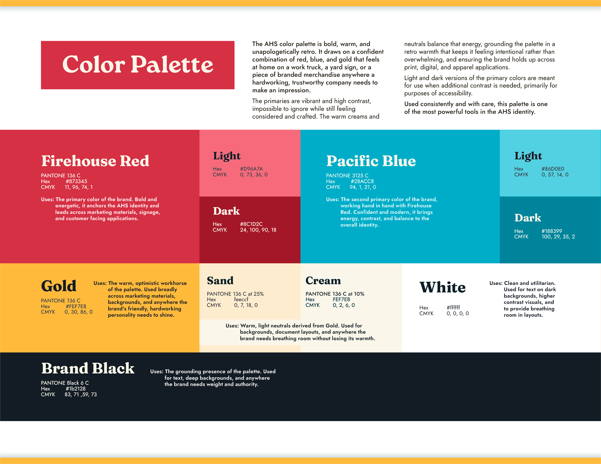  I developed a color palette that would reinforce the vintage vibe while still being distinct and eye catching. 