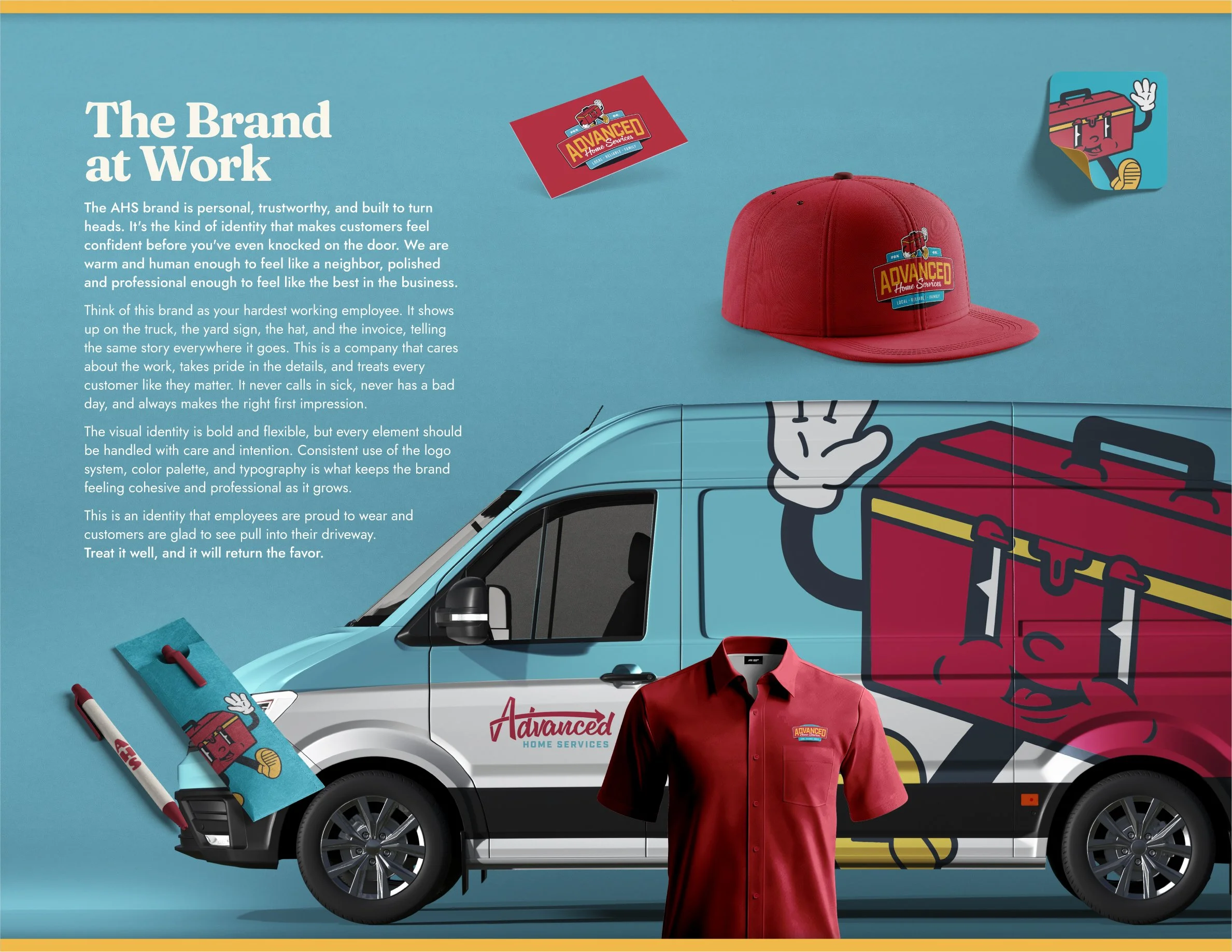  I created a variety of possible use cases and mockups to help the client visualize how their new brand will look ‘in the wild’. 