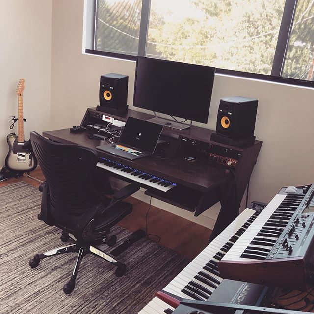 We often get the question, &ldquo;What do you use in your studio?&rdquo; Here&rsquo;s our Austin setup. Pretty simple. No frills. An @apple MacBook Pro at the center, @roland_us Juno 106, @yamahamusicusa DX7, the @behringer DeepMind12, and  @nordkeyb