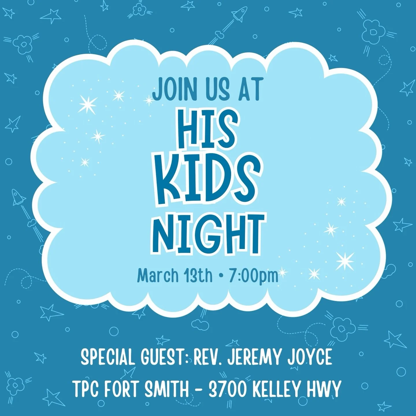 It&rsquo;s time for HIS KIDS NIGHT!!👀👀
March 13th is going to be an amazing night for kids of all ages! 
We know God is going to move in a powerful way, so your kids WON&rsquo;T WANT TO MISS IT👏👏👏

#tpcfortsmith #fortsmithar #wearetpckids