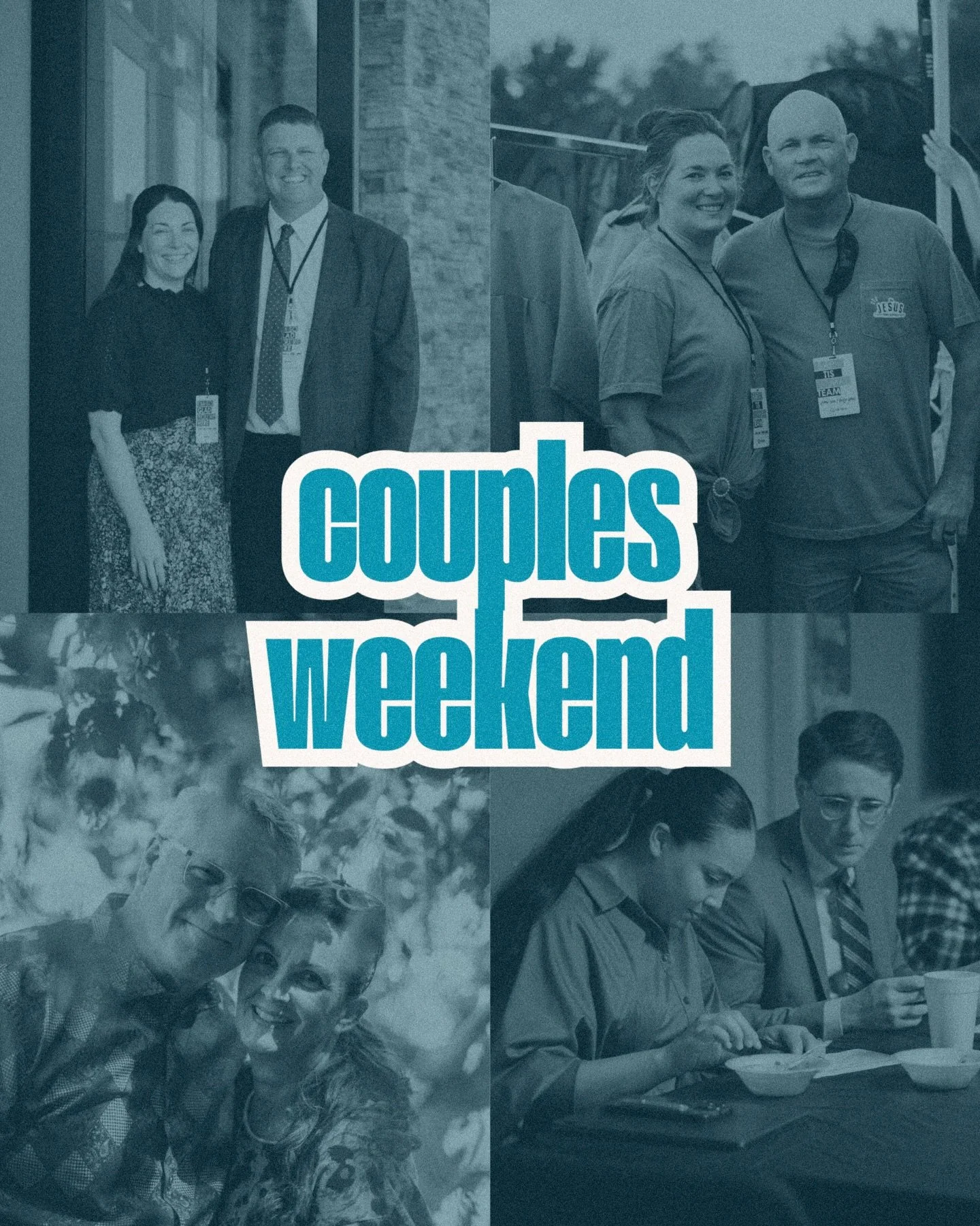 ❕MARRIED COUPLES❕

Join us for a weekend of:
🤍Practical, everyday tools to enhance your marriage. 🤍Topics include communication, conflict resolution, and more! 
🤍A welcoming and relaxing environment 
🤍Couples of all ages
🤍Food, games, and giveaw